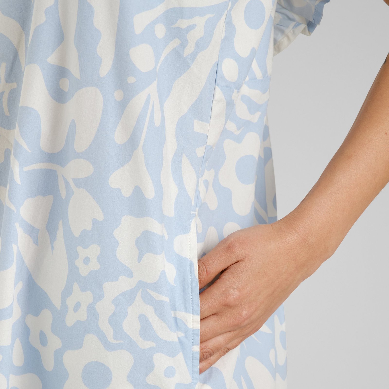 Dress Landsort Poplin Wonky Beach Skyway Blue