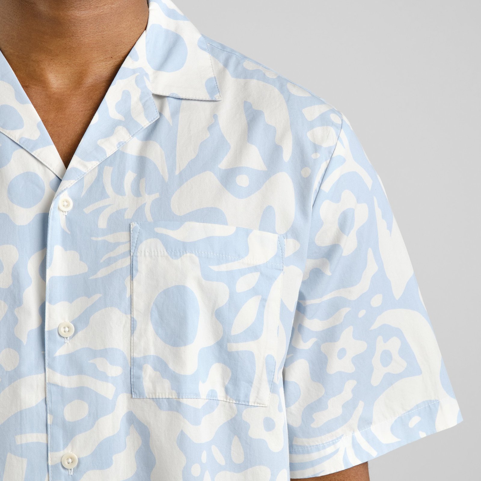 Shirt Marstrand Poplin Wonky Beach Skyway Blue