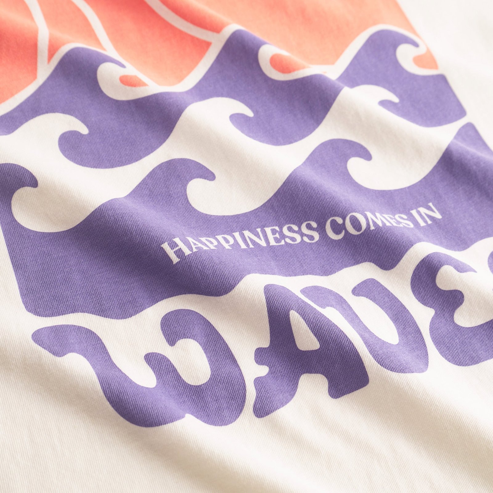 T-shirt Stockholm Happy Waves Off-White