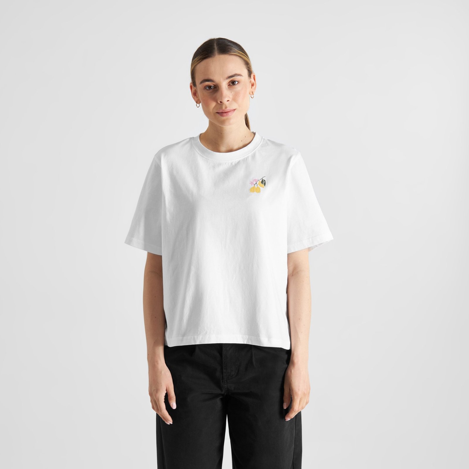 T-shirt Vadstena Lemon Branch White