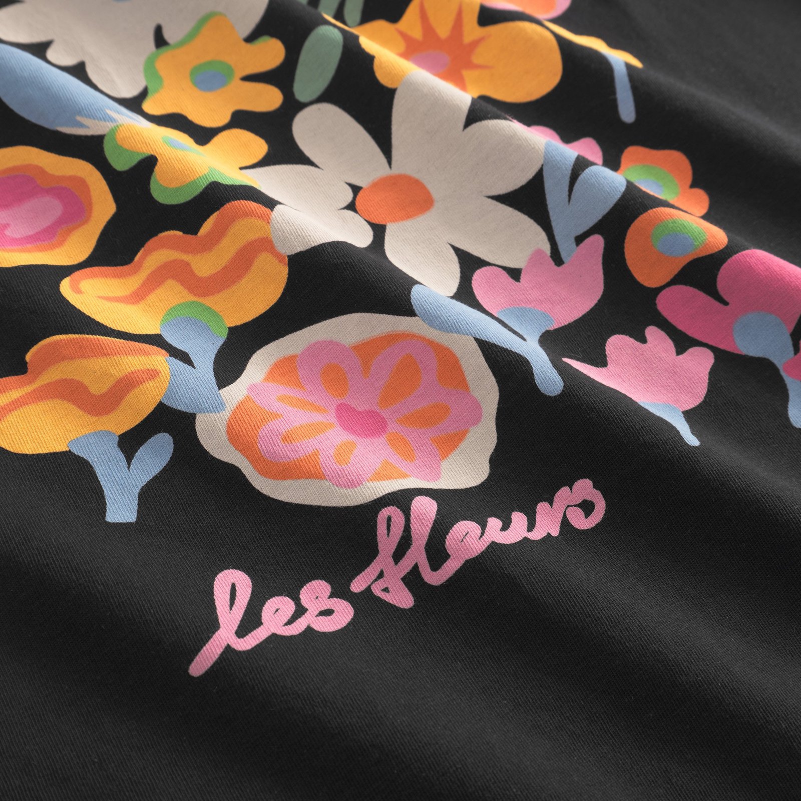 T-shirt Vadstena Les Fleurs Black