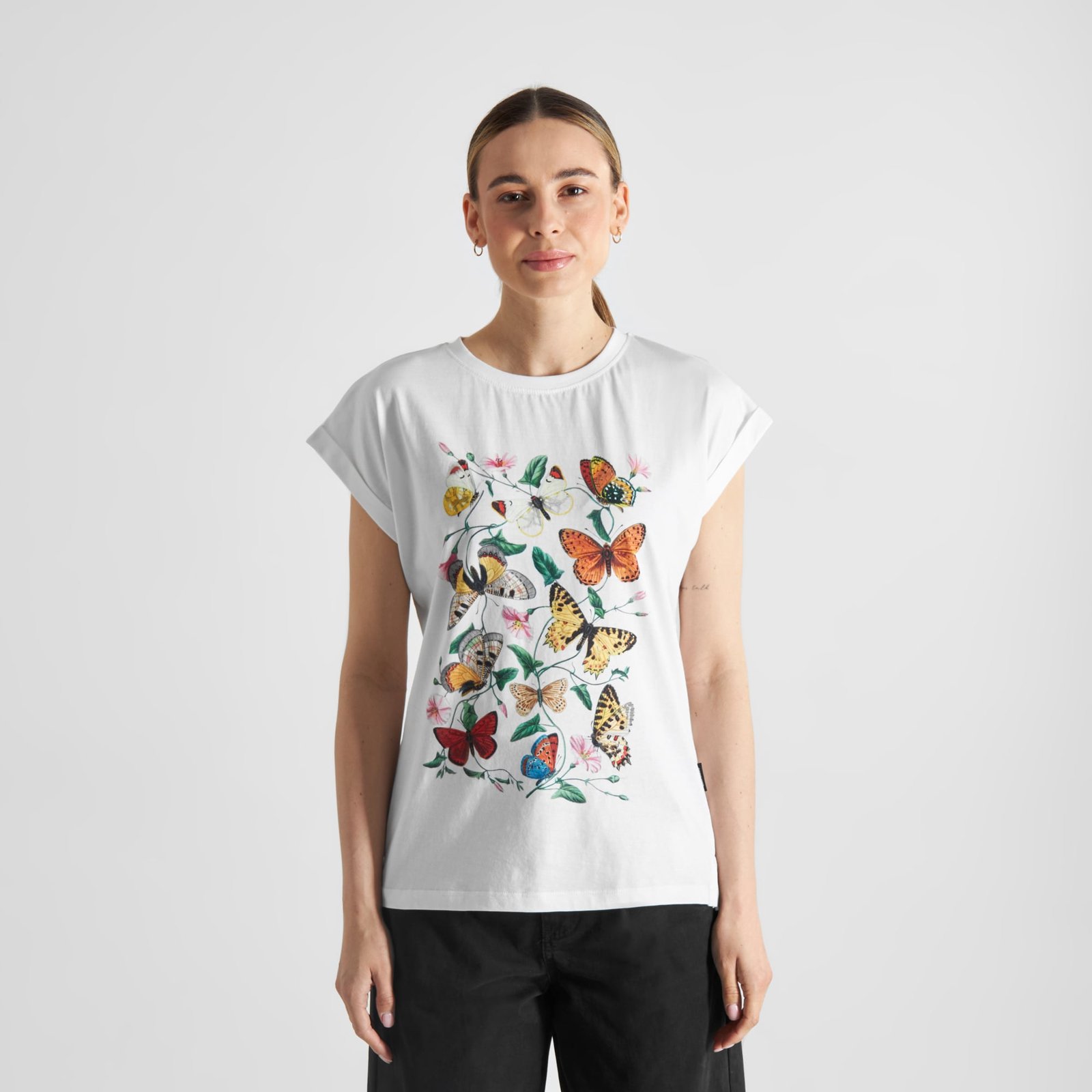 T-shirt Visby Butterfly Field White