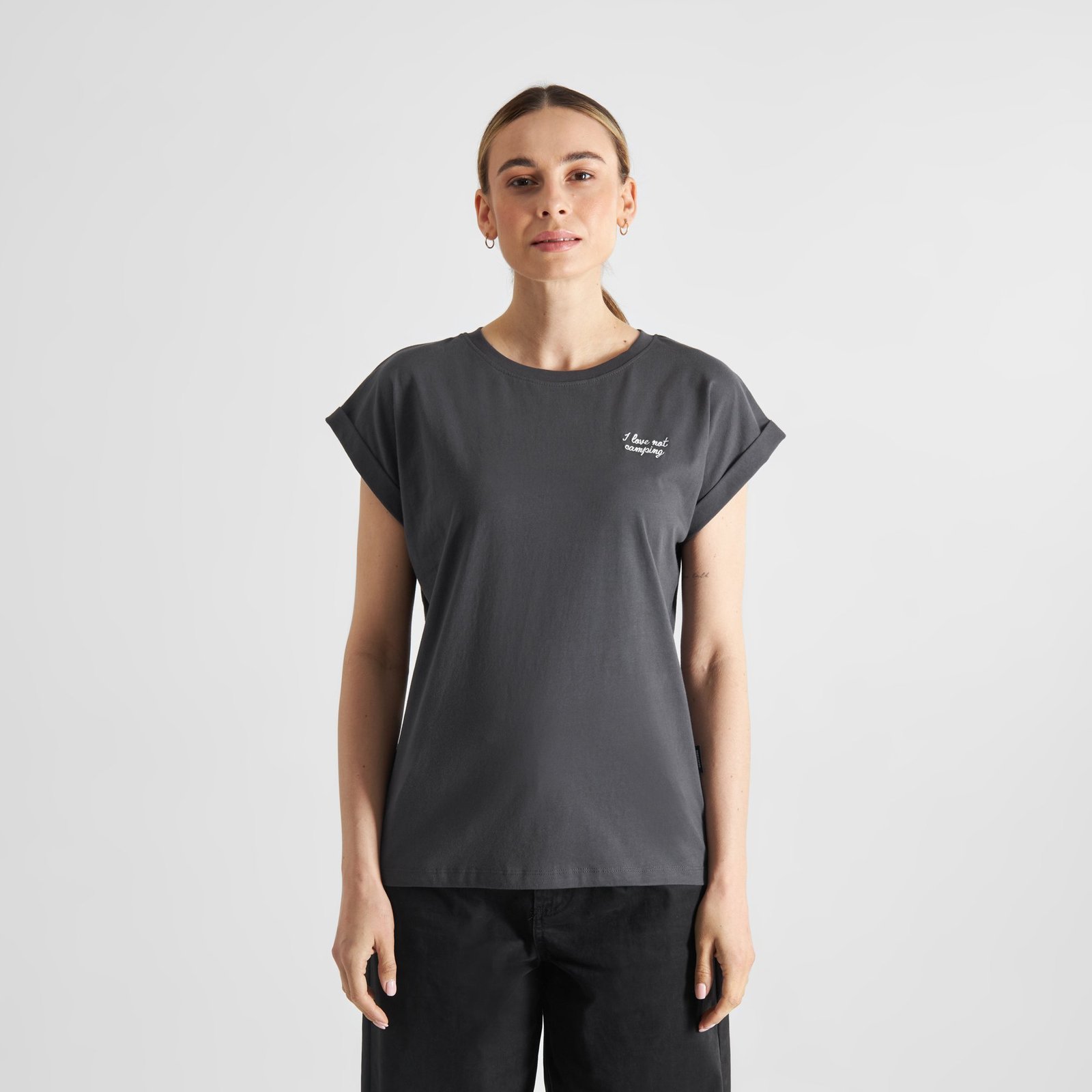 T-shirt Visby Love Not Camping Charcoal