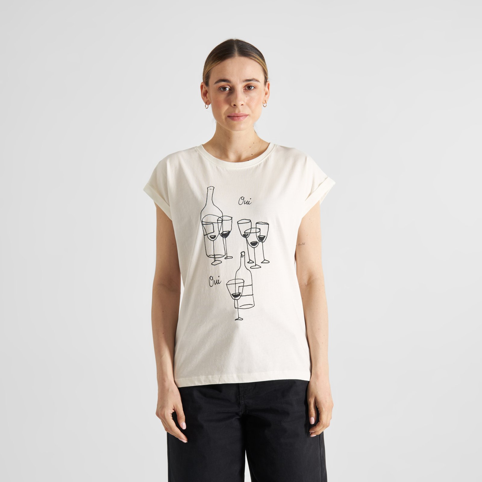 T-shirt Visby Oui Wine Off-White