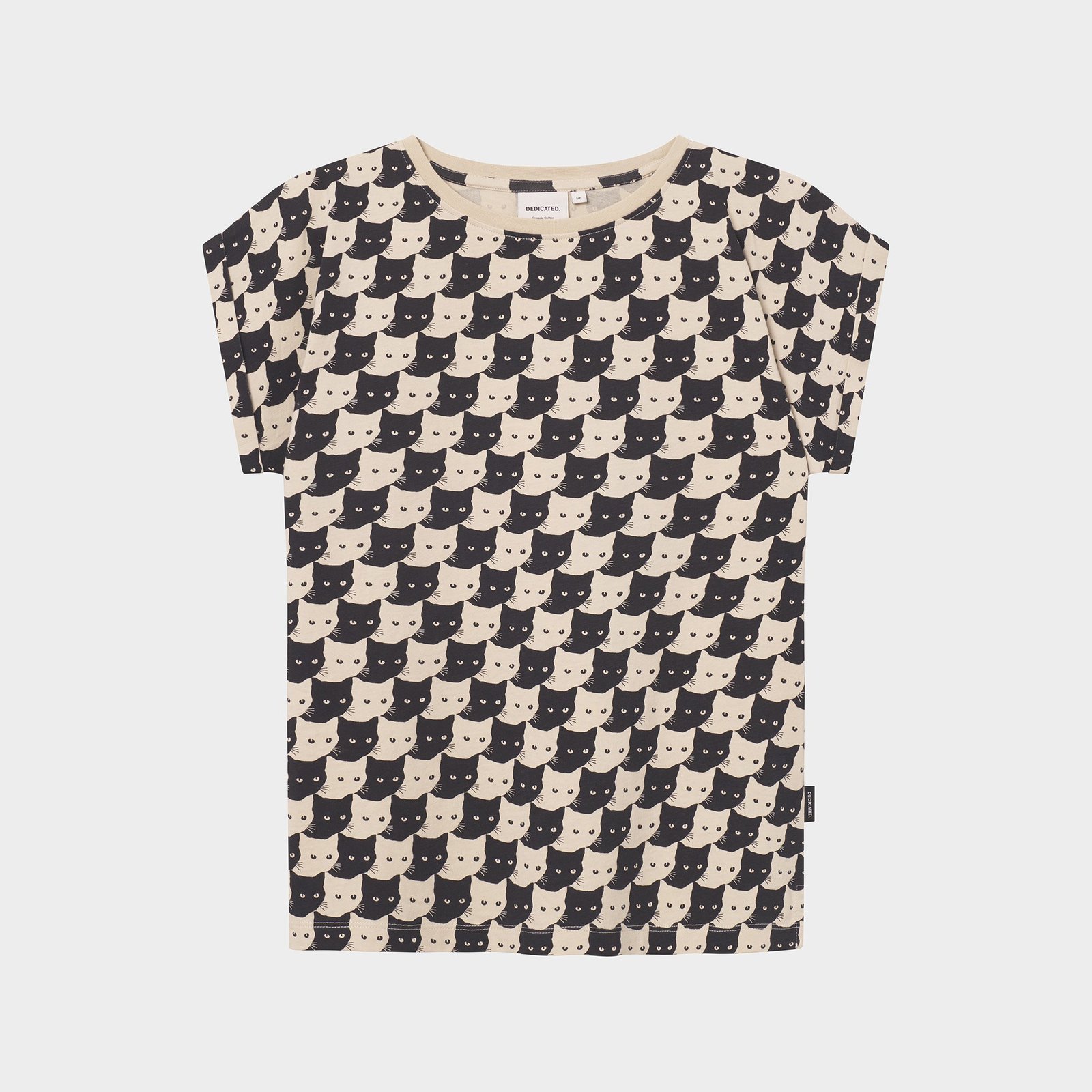 T-shirt Visby Pepita Cats Oat White