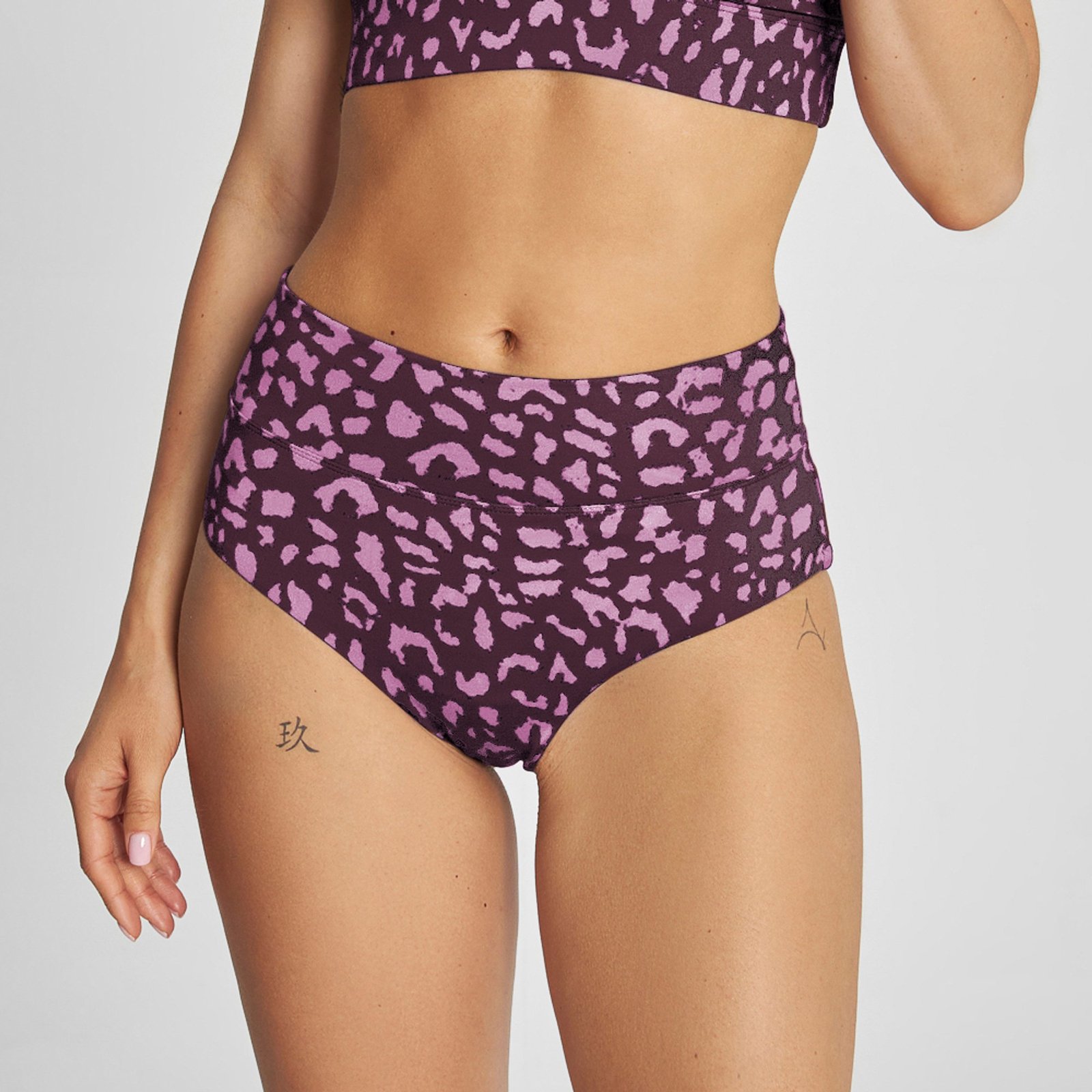 Bikini Pants Slite Leopard Burgundy