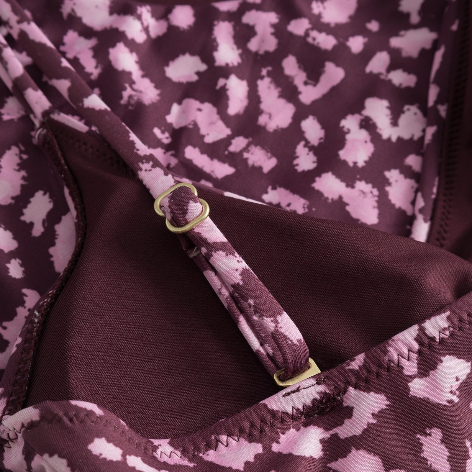 Wrap Swimsuit Klinte Leopard Burgundy