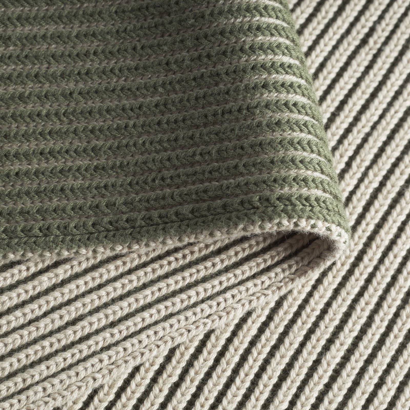 Scarf Norrfors Brioche Oat White/Leaf Green