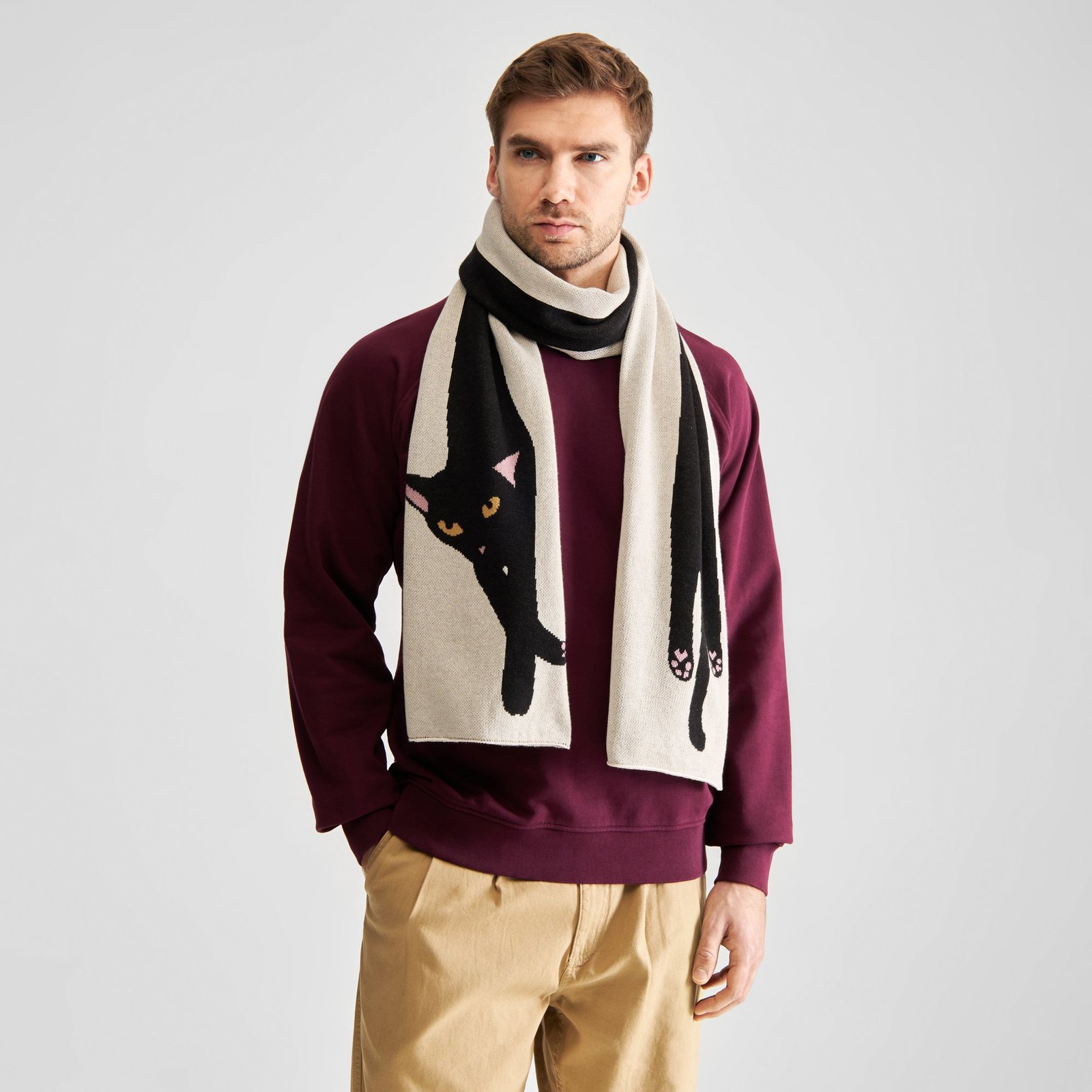 Scarf Rossberga Long Cat Vanilla White