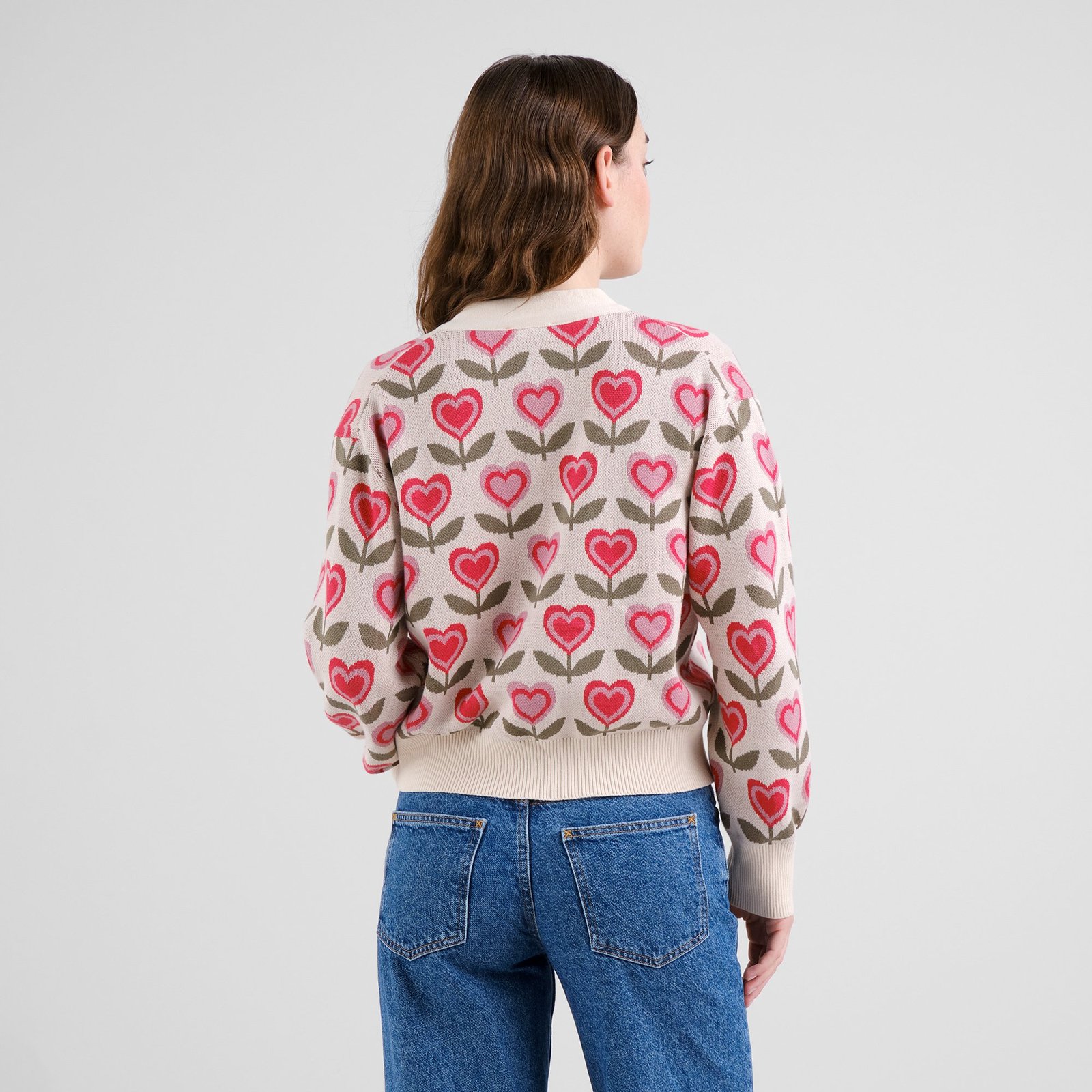 Cardigan Kanan Love Flowers Vanilla White