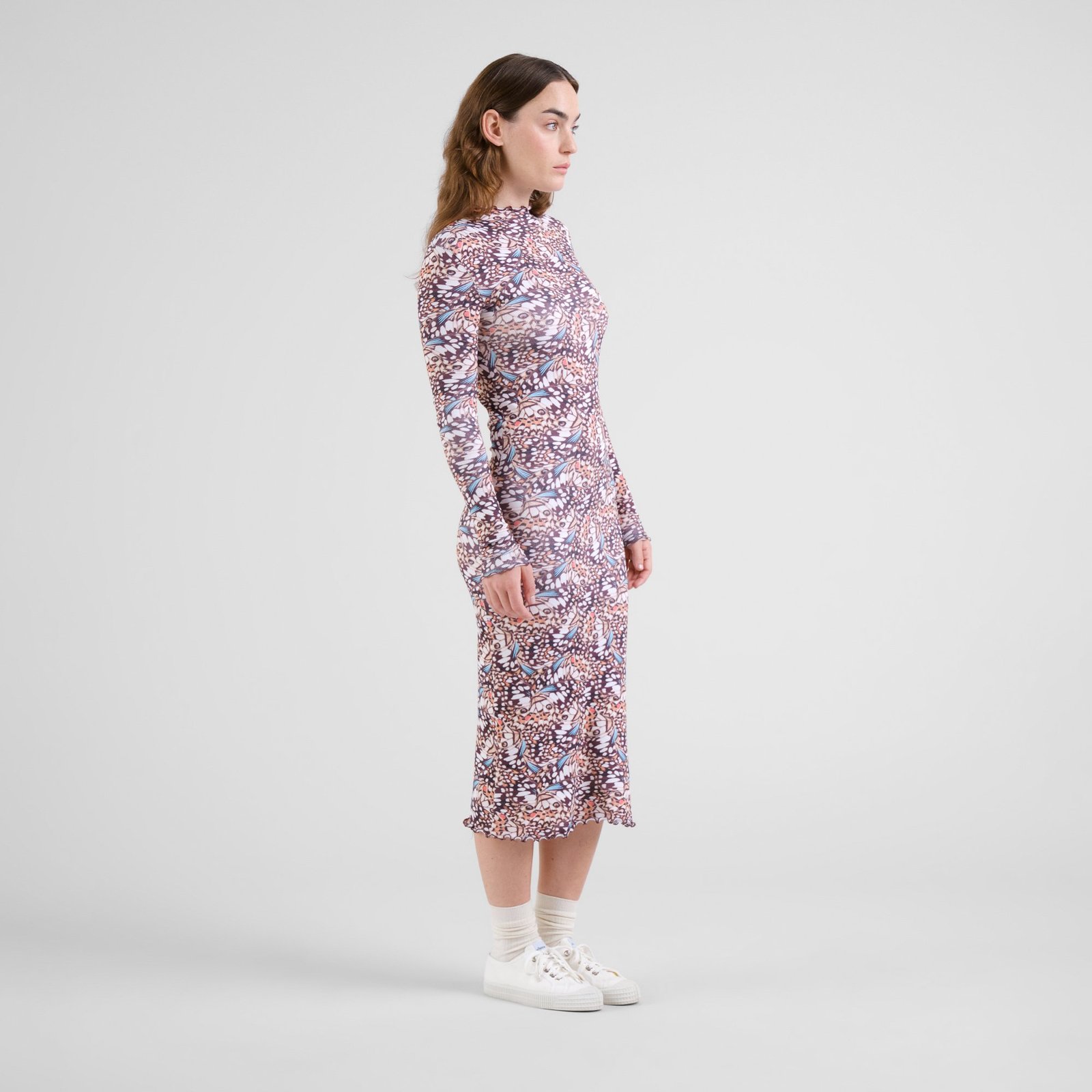 Rib Dress Lofta Butterfly Wings Multi Color