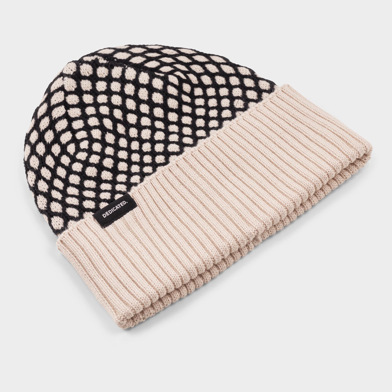 Beanie Hemavan Bubble Knit Black/Vanilla White