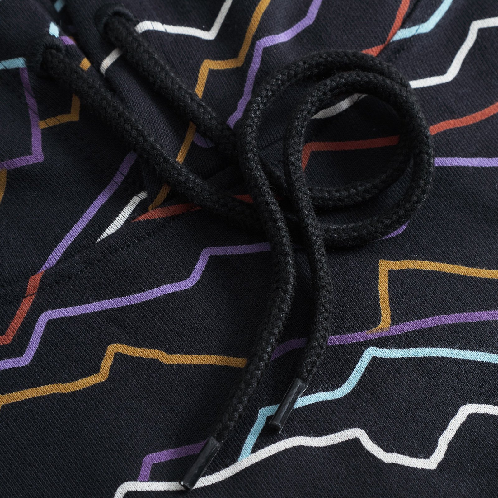 Hoodie Falun Line Mountains AOP Black