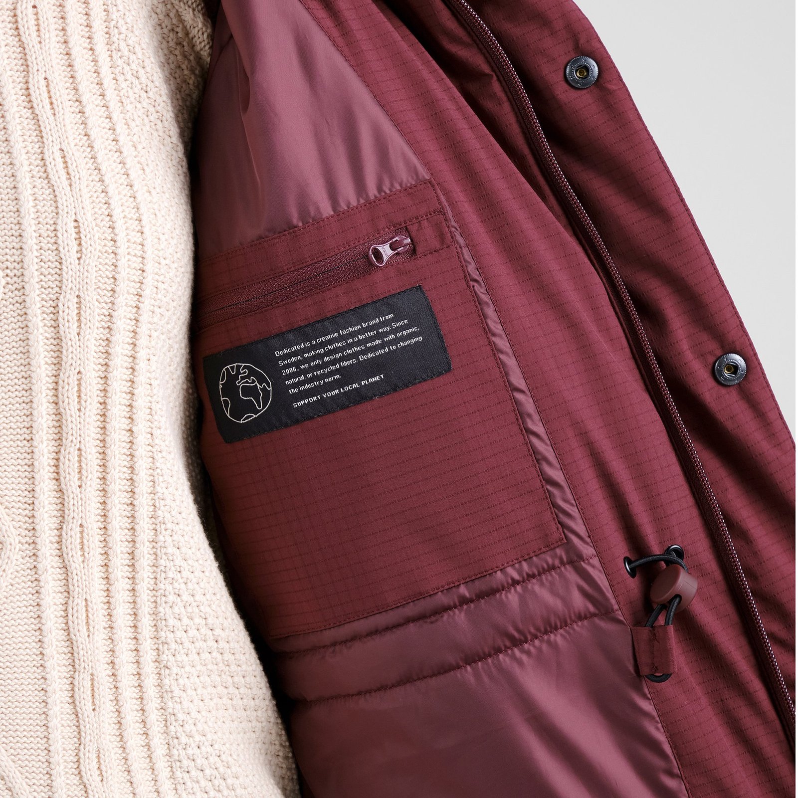 Long Puffer Jacket Karmas Fig Red