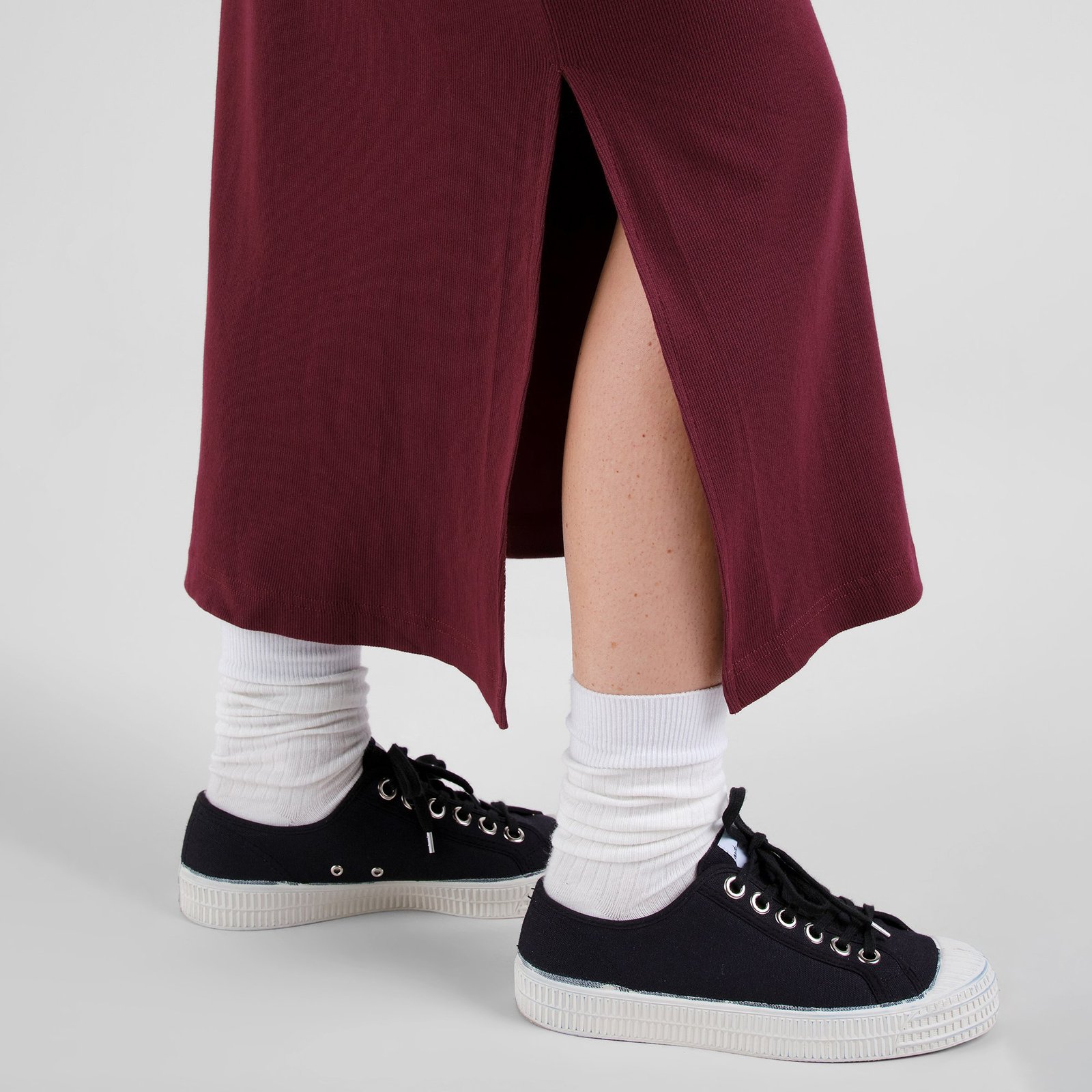 Rib Skirt Kvarnvik Fig Red