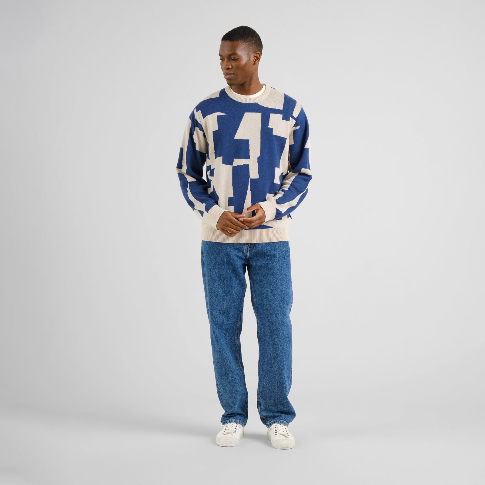 Sweater Mora Abstract Chaos Oat White