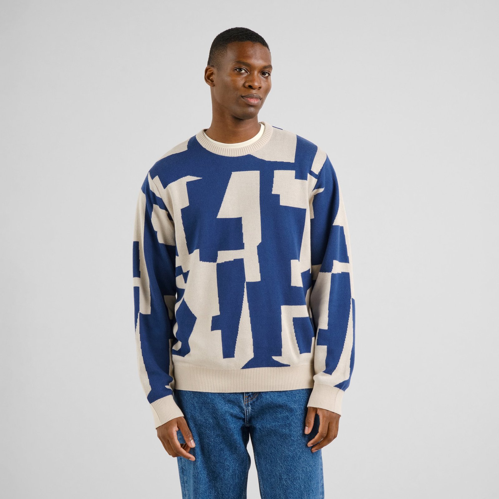 Sweater Mora Abstract Chaos Oat White