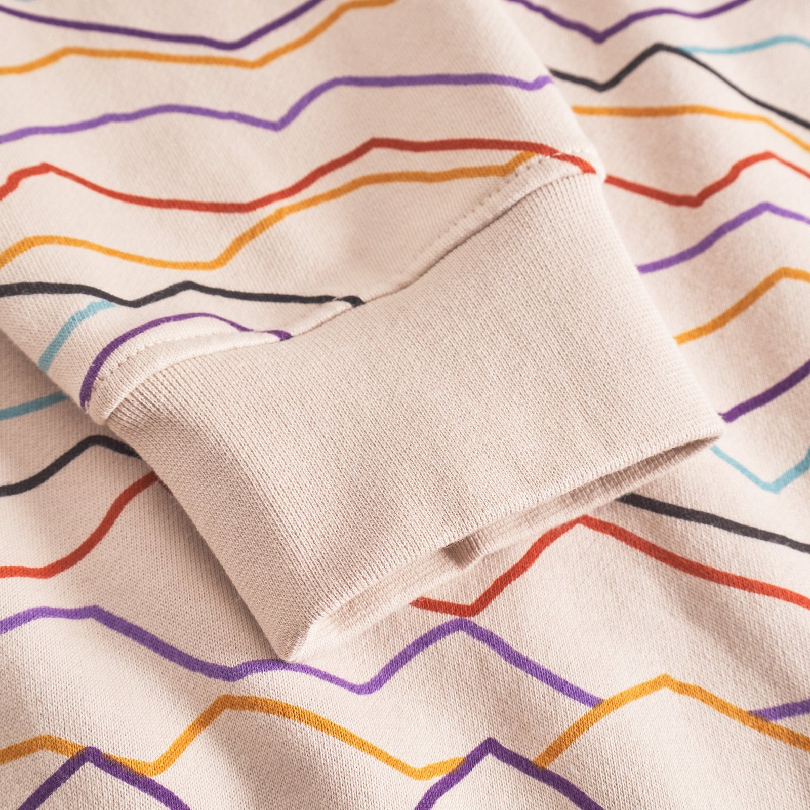 Sweatshirt Malmoe Line Mountains AOP Oat White