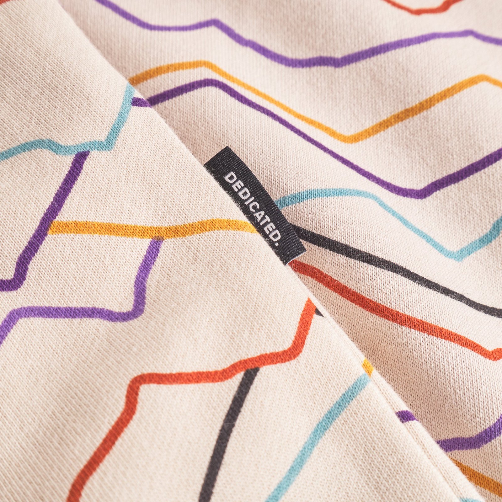 Sweatshirt Malmoe Line Mountains AOP Oat White