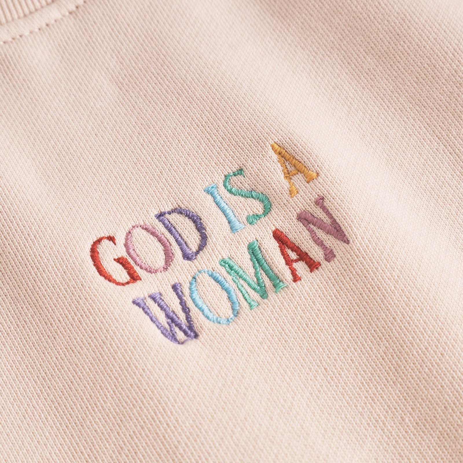 Sweatshirt Ystad God is Woman Oat White