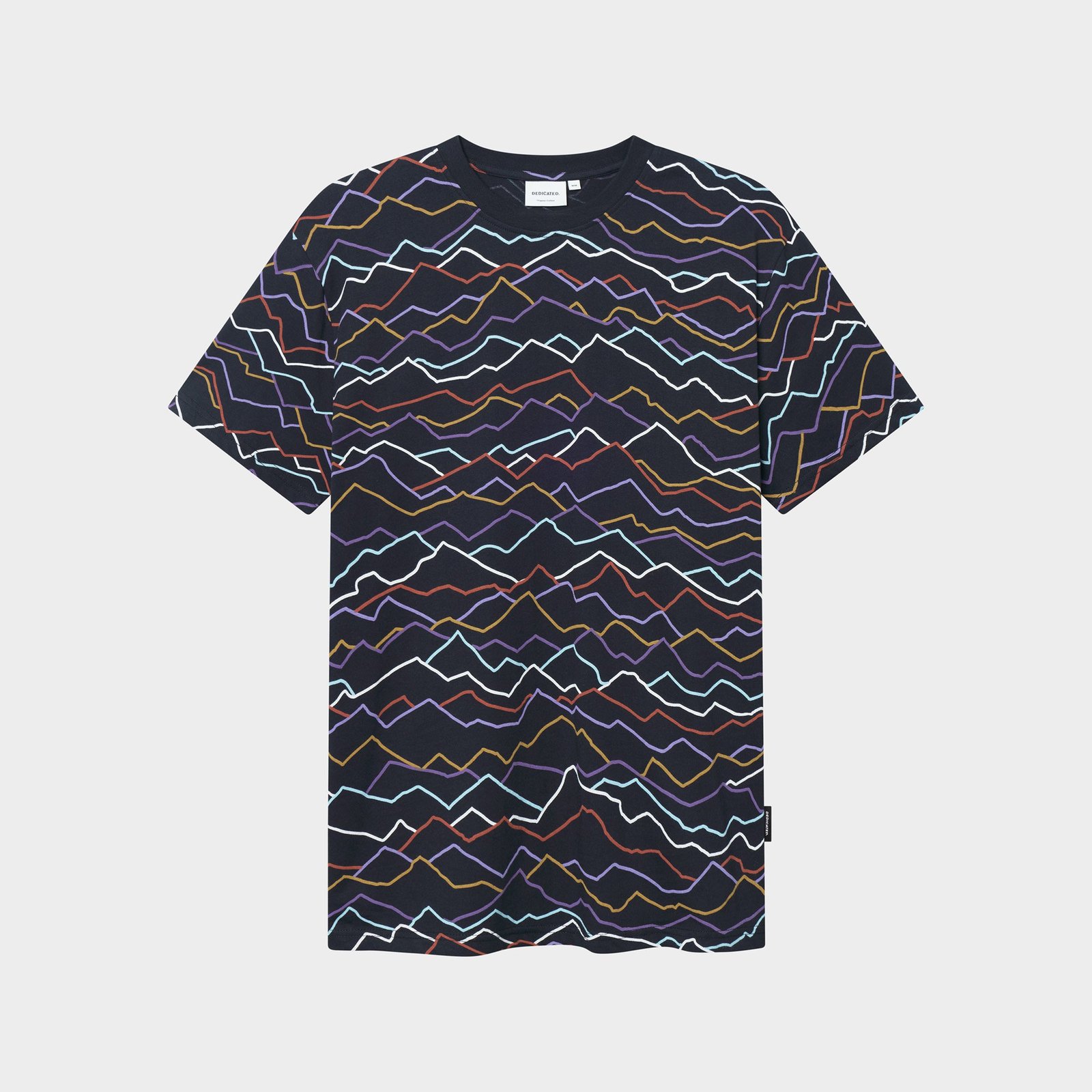 T-shirt Stockholm Line Mountains AOP Black