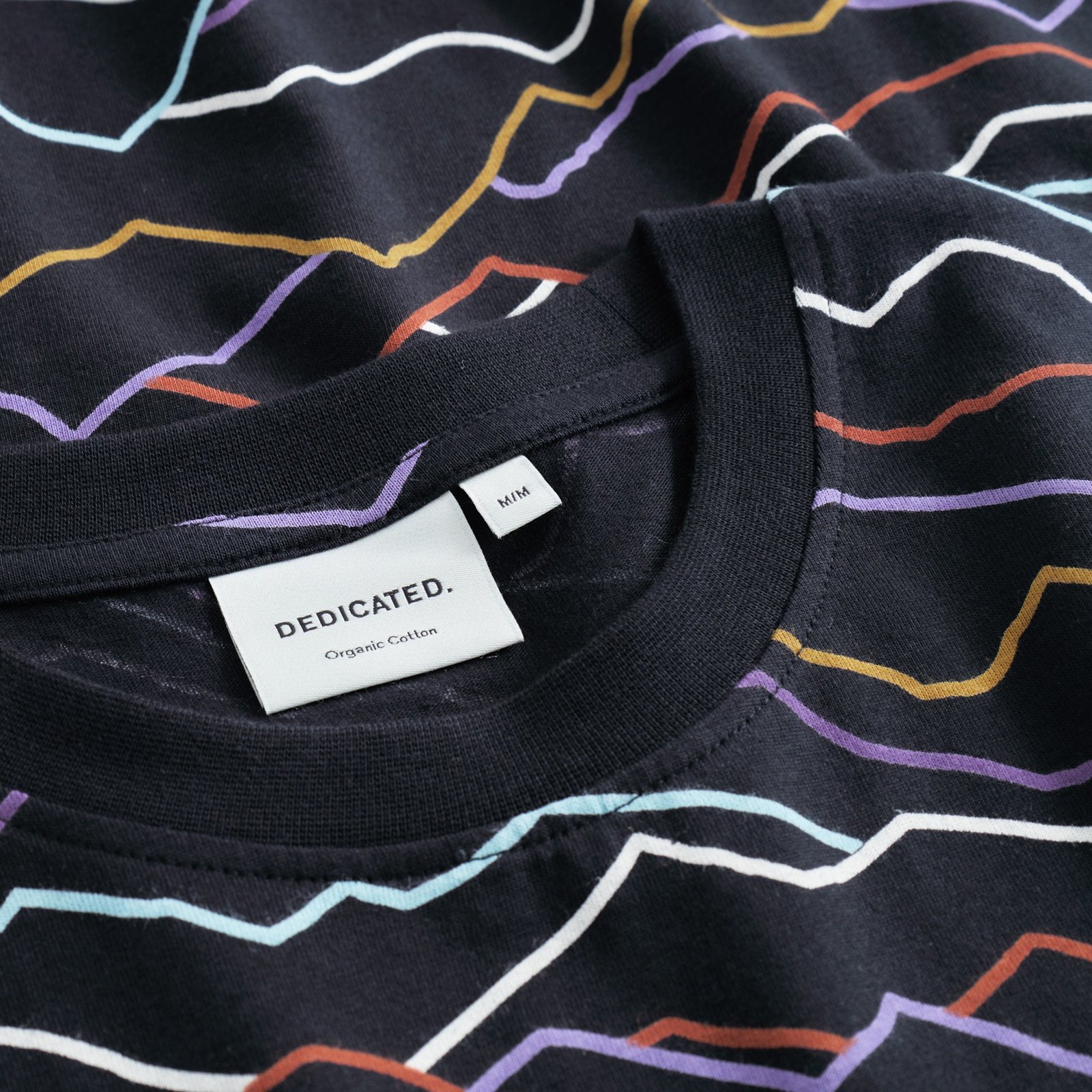 T-shirt Stockholm Line Mountains AOP Black