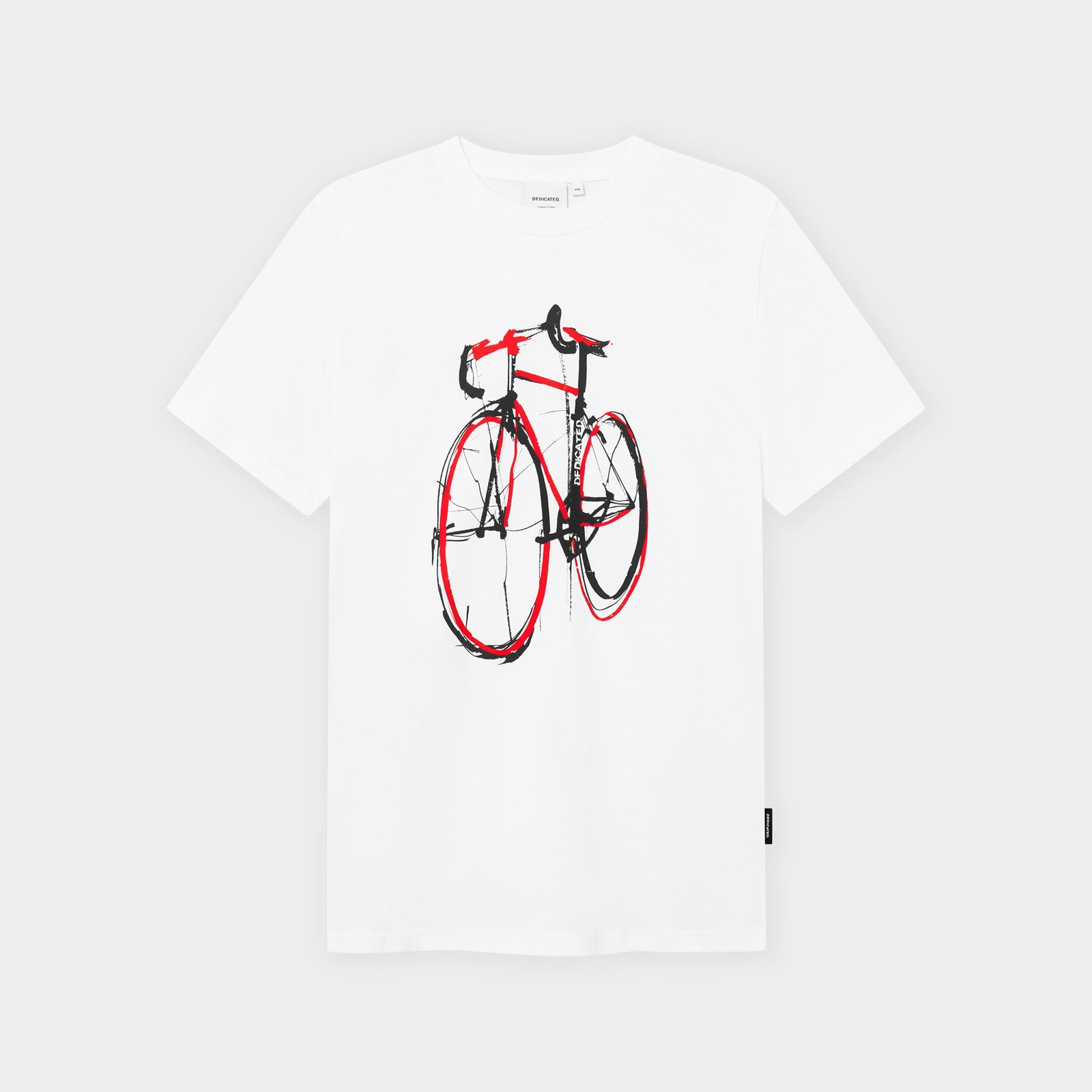 T-shirt Stockholm Red Strokes Bike White