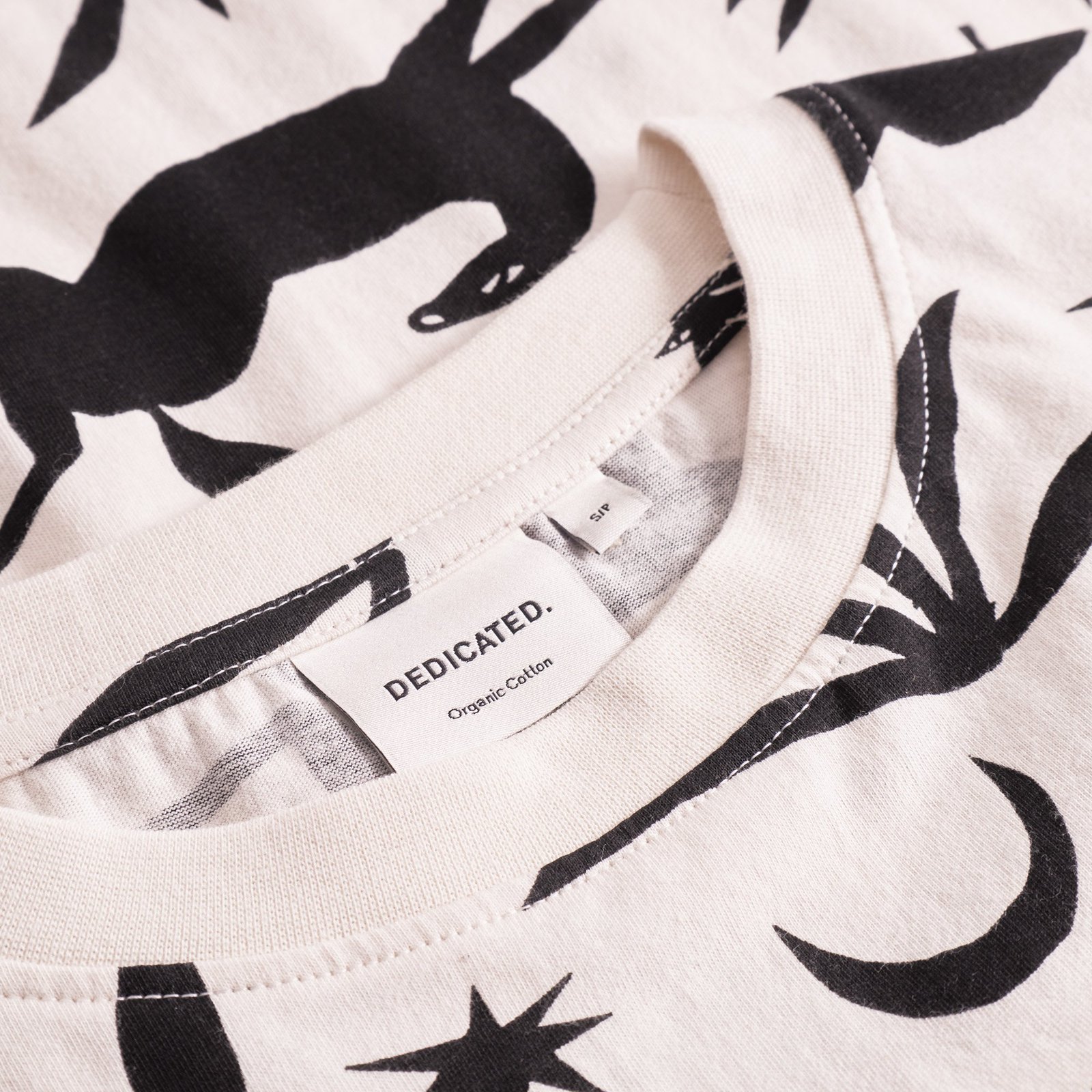 T-shirt Vadstena Papercut Horses Oat White