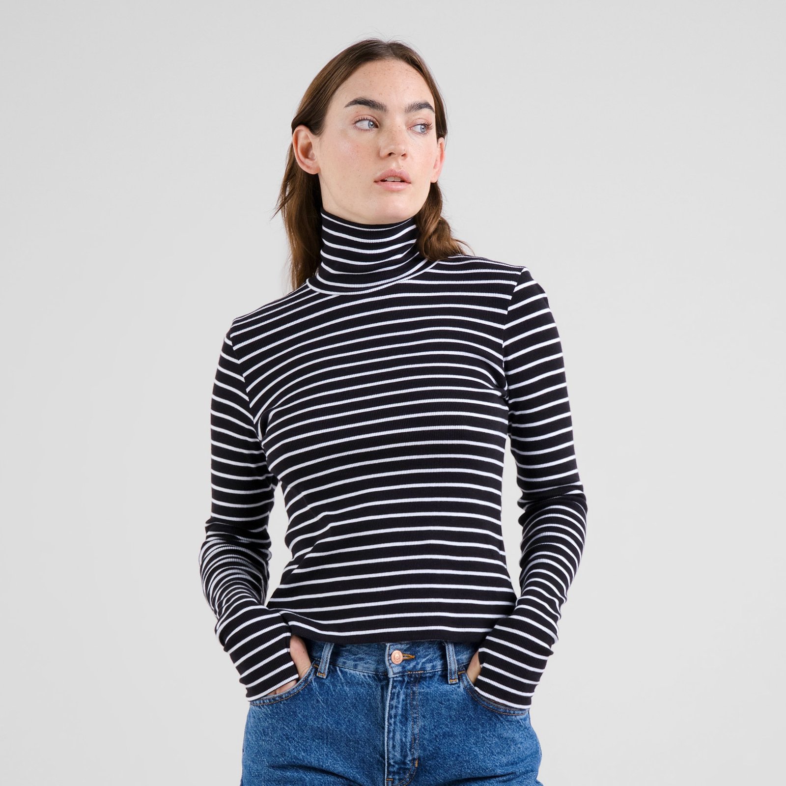 Rib Top Malma Stripe Black/White