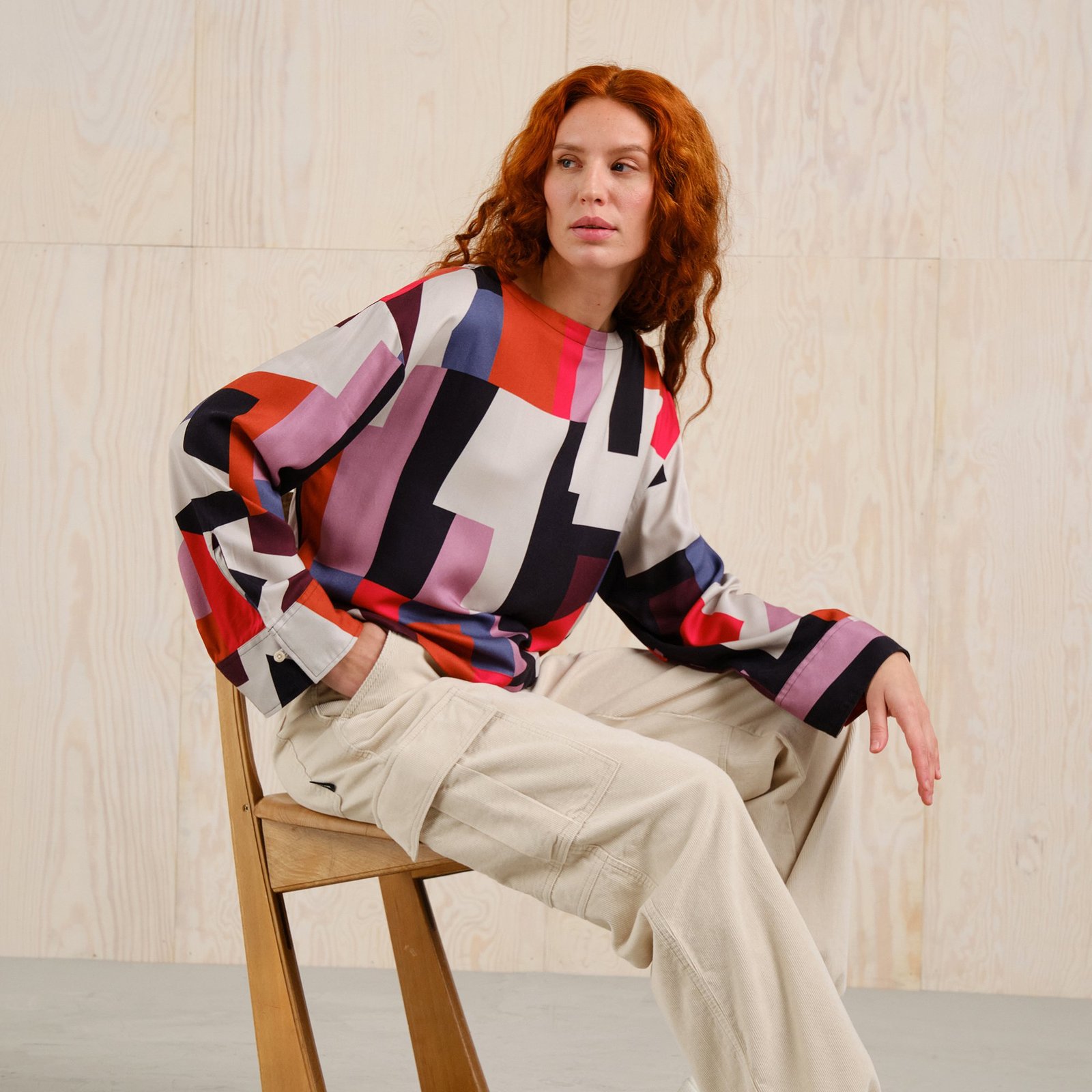 Top Udda Abstract Chaos Multi Color