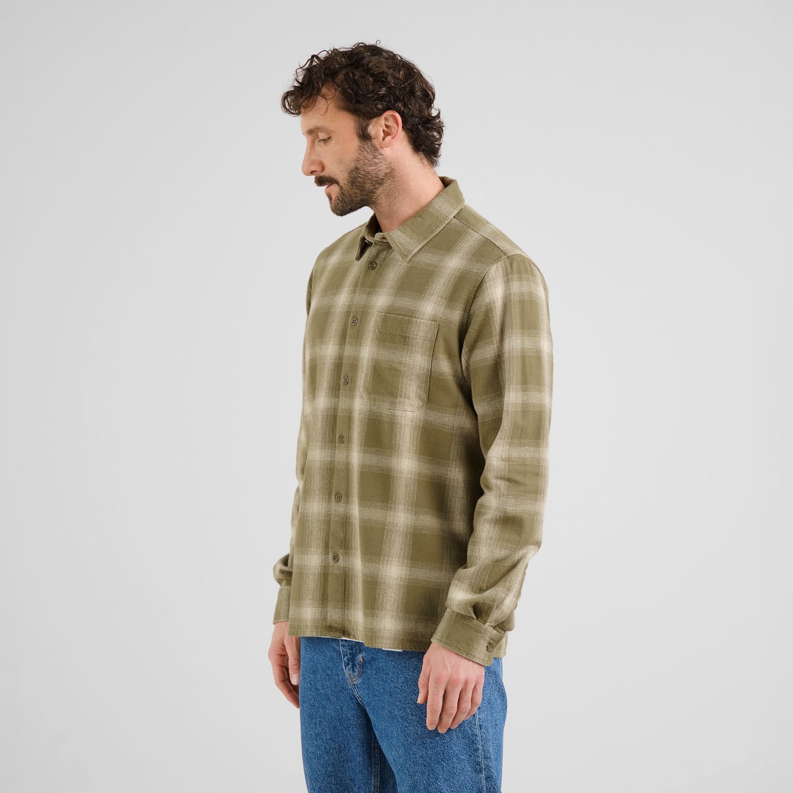 Shirt Rute Flannel Shadow Check Leaf Green