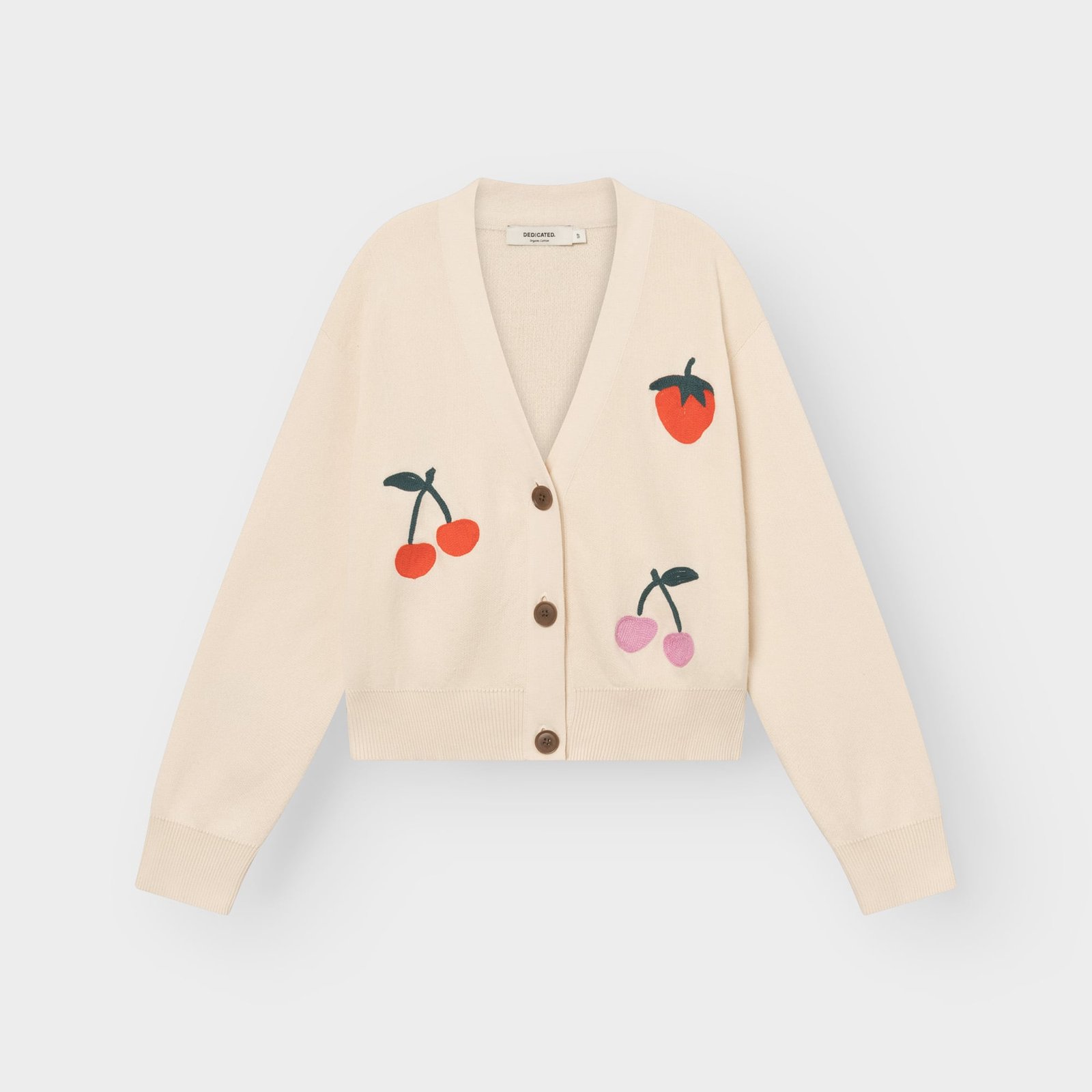 Cardigan Kanan Application Berries Vanilla White