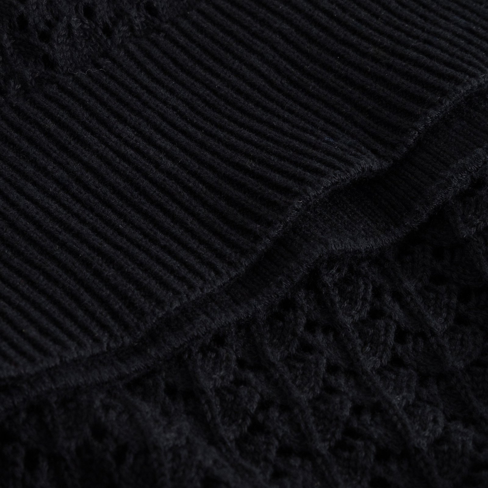 Knitted Cardigan Rosendal Crochet Black
