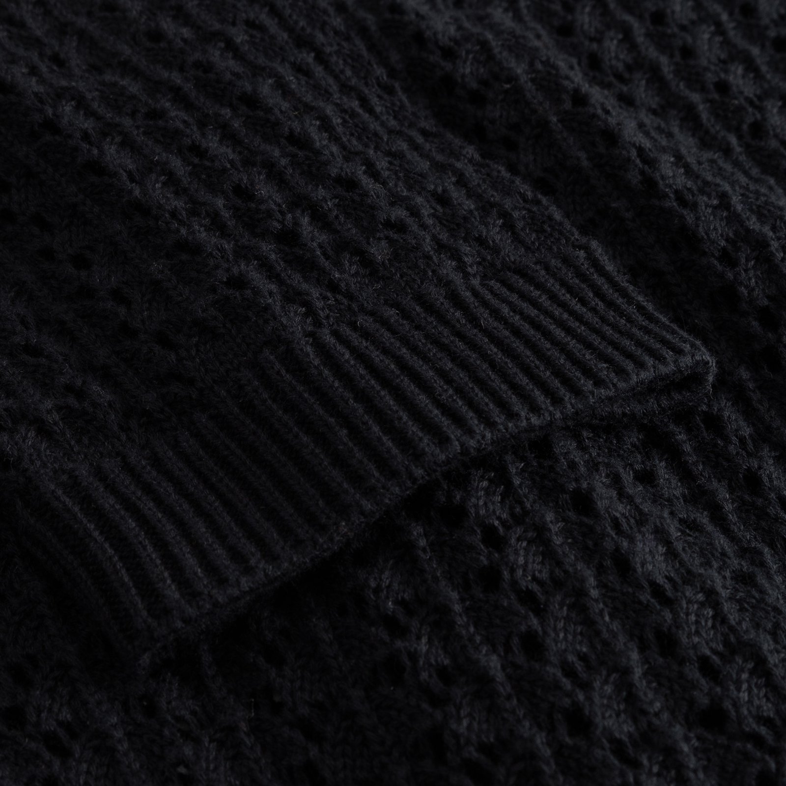 Knitted Cardigan Rosendal Crochet Black