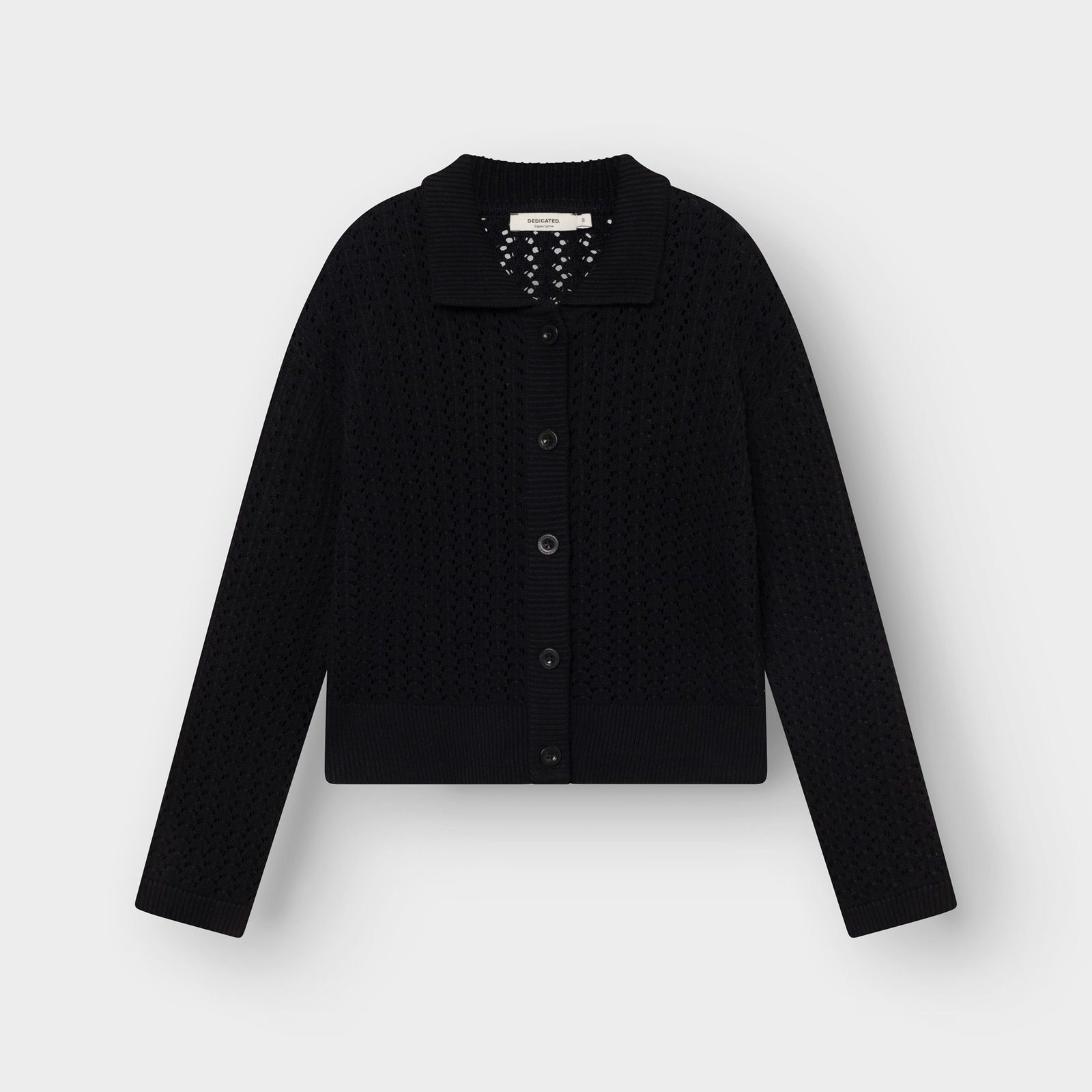 Knitted Cardigan Rosendal Crochet Black
