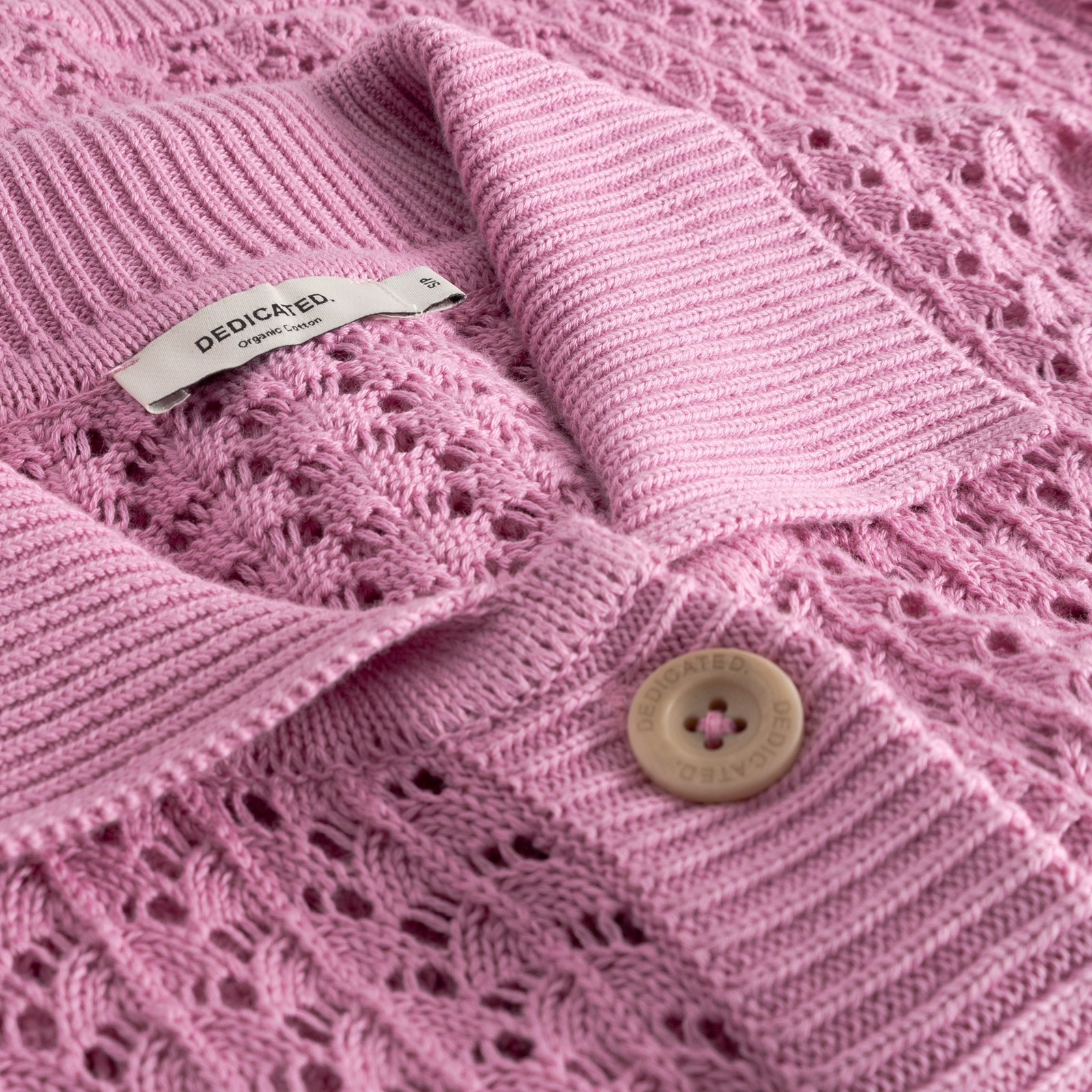 Knitted Cardigan Rosendal Crochet Moonlite Pink