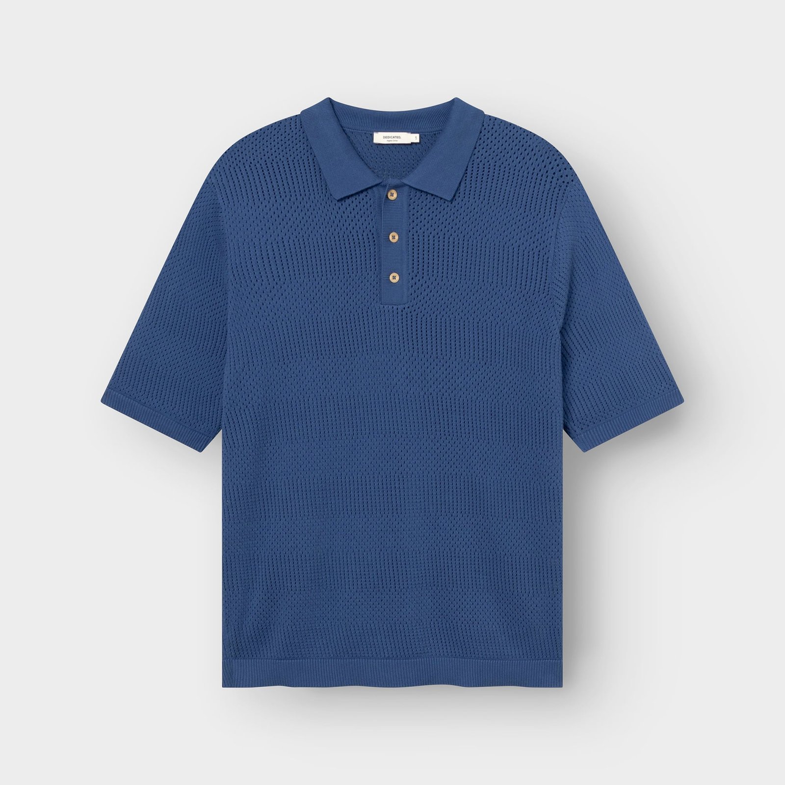Knitted Polo Nogersund True Blue