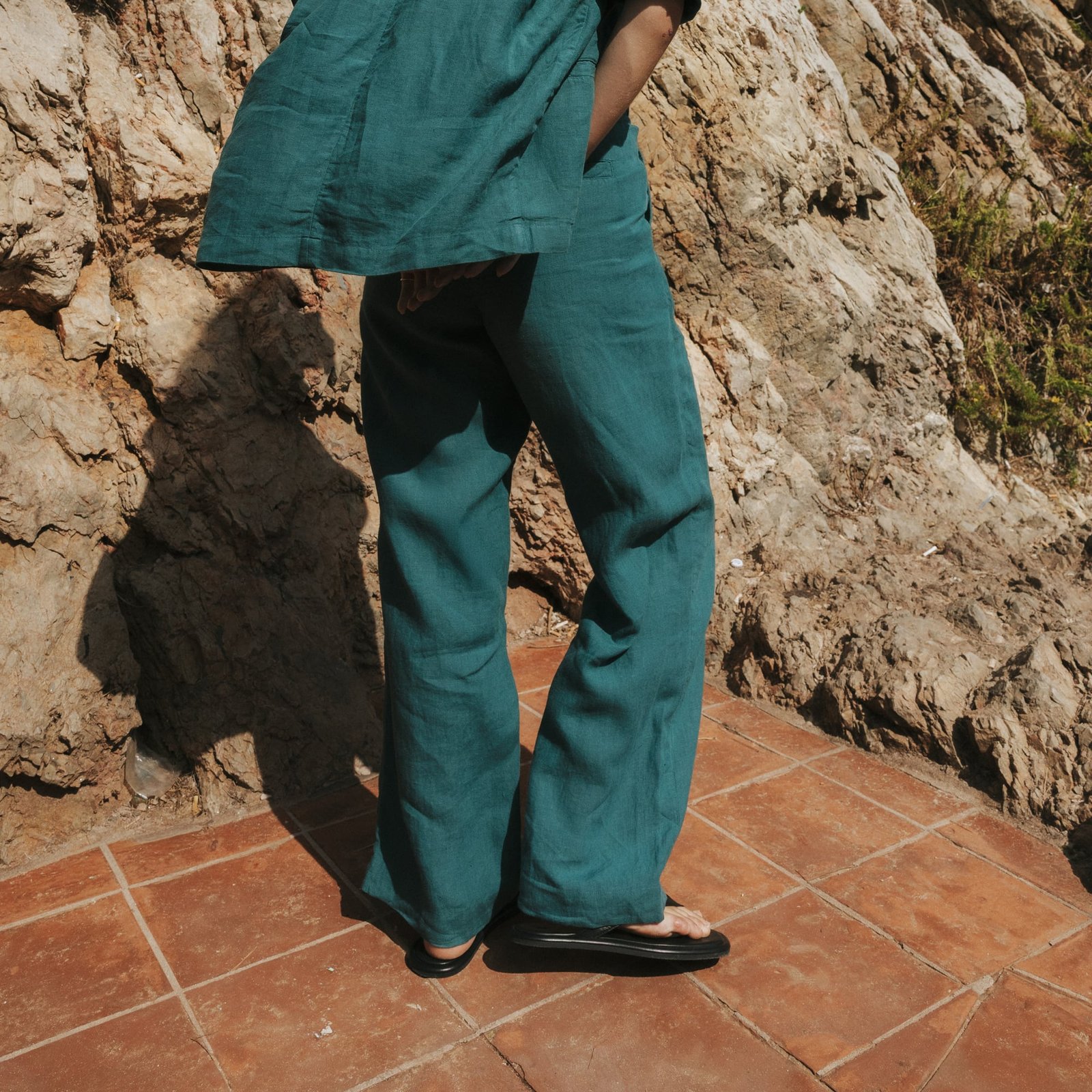 Pants Vickleby Linen Mediterranea Green