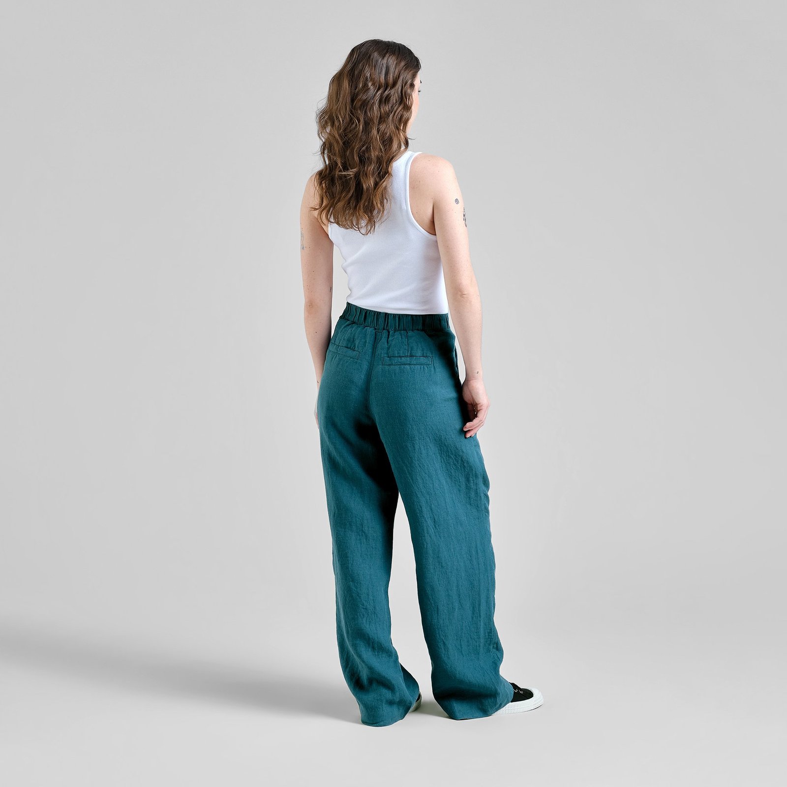Pants Vickleby Linen Mediterranea Green