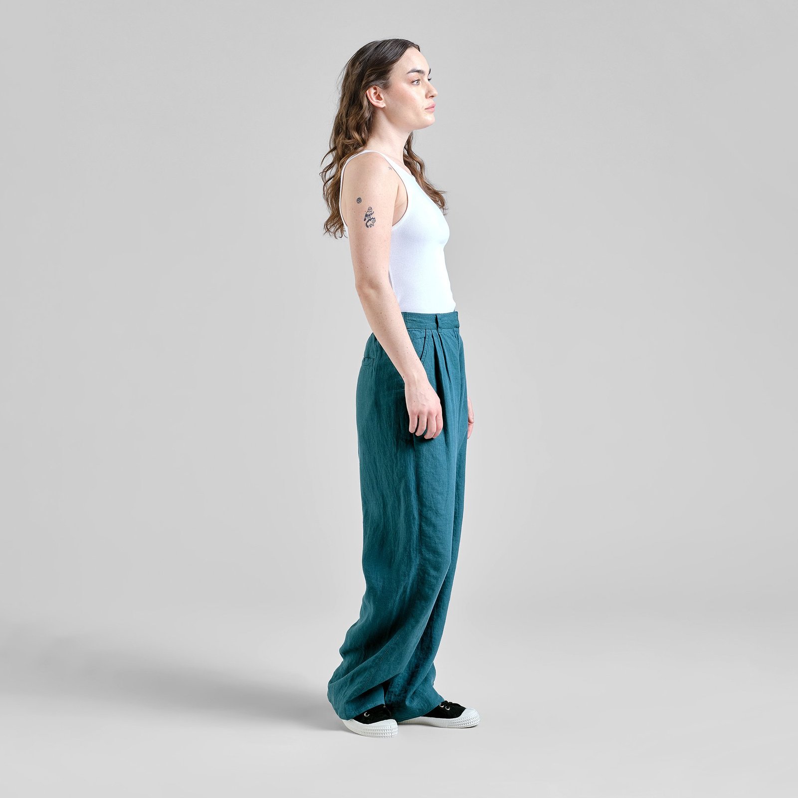 Pants Vickleby Linen Mediterranea Green