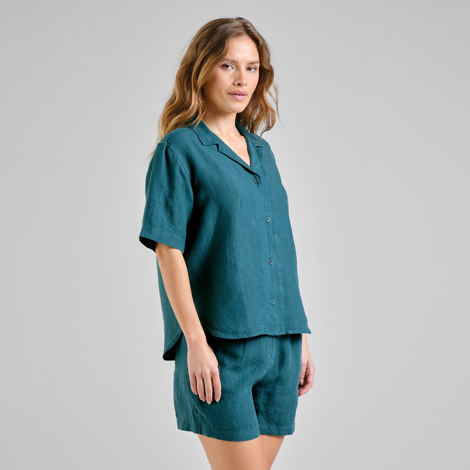 Shirt Torup Linen Mediterranea Green