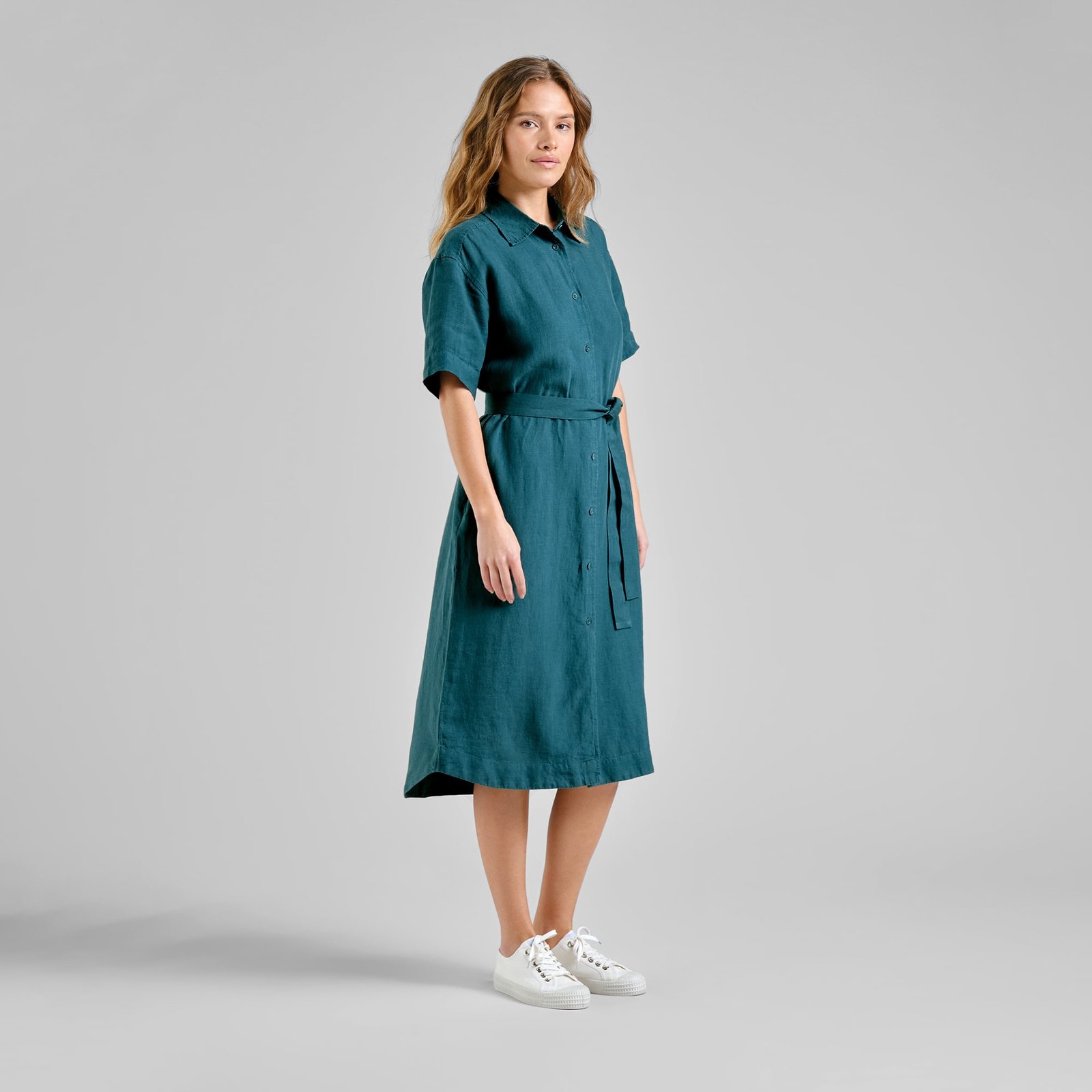 Shirt Dress Ripa Linen Mediterranea Green