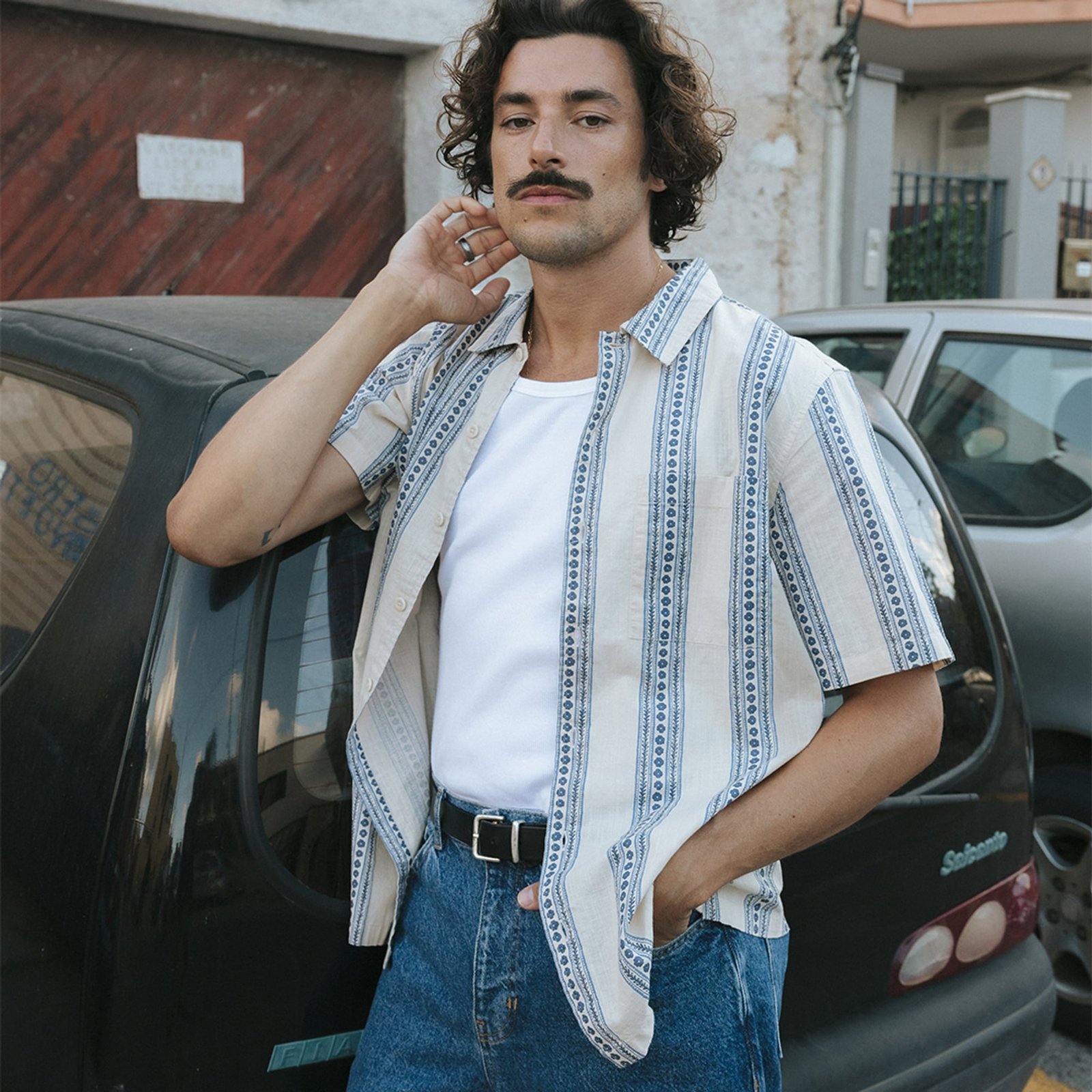 Shirt Brantevik Floral Stripe Blue