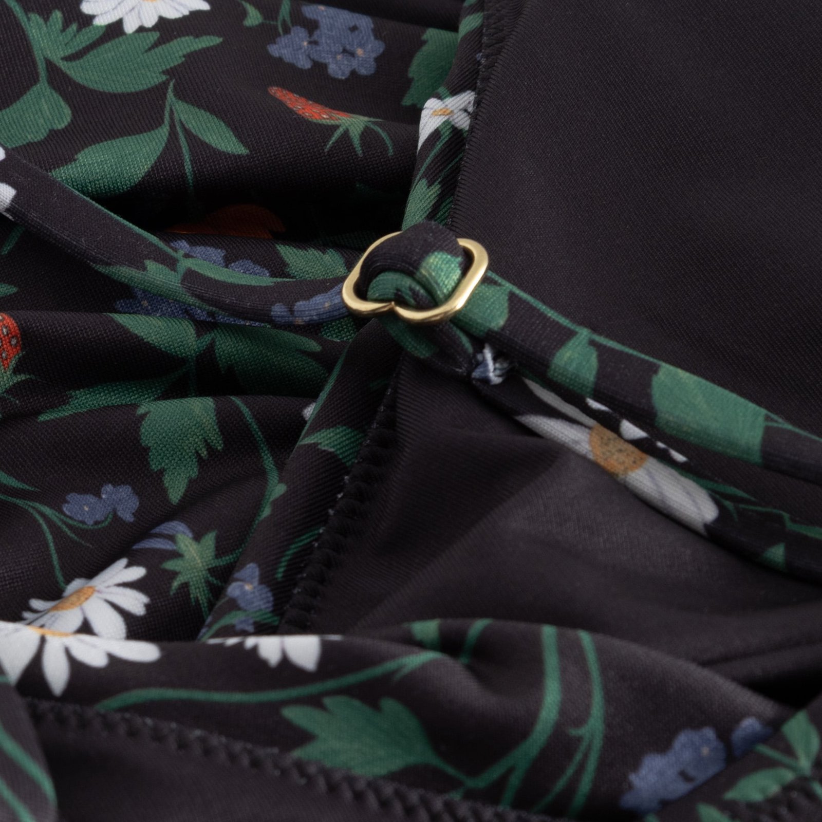 Wrap Swimsuit Klinte Strawberry Field Black