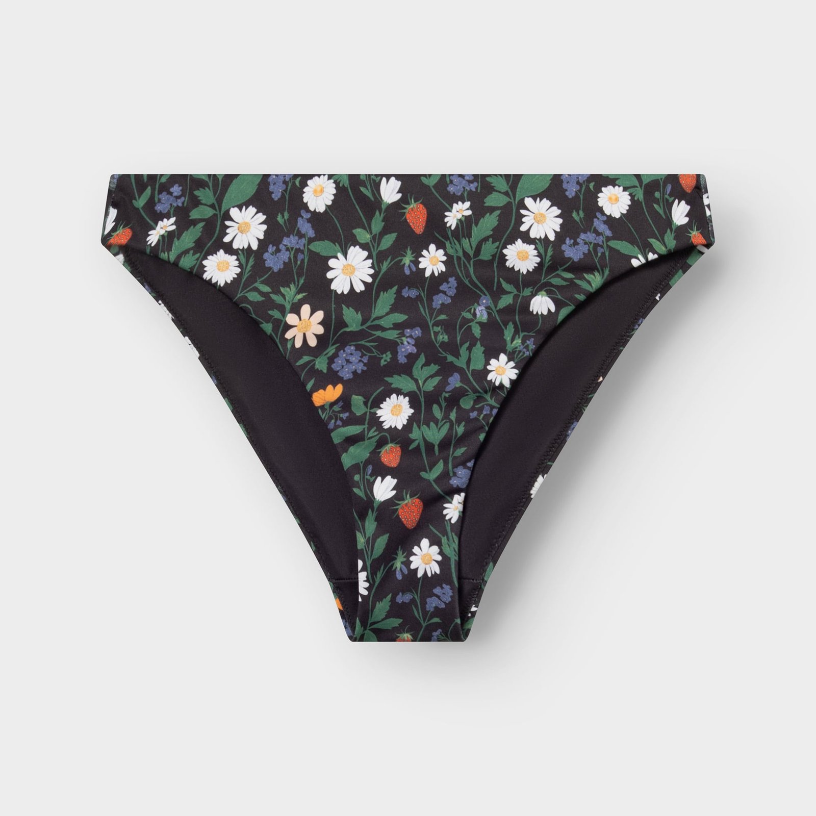 Bikini Bottoms Sanda Strawberry Field Black
