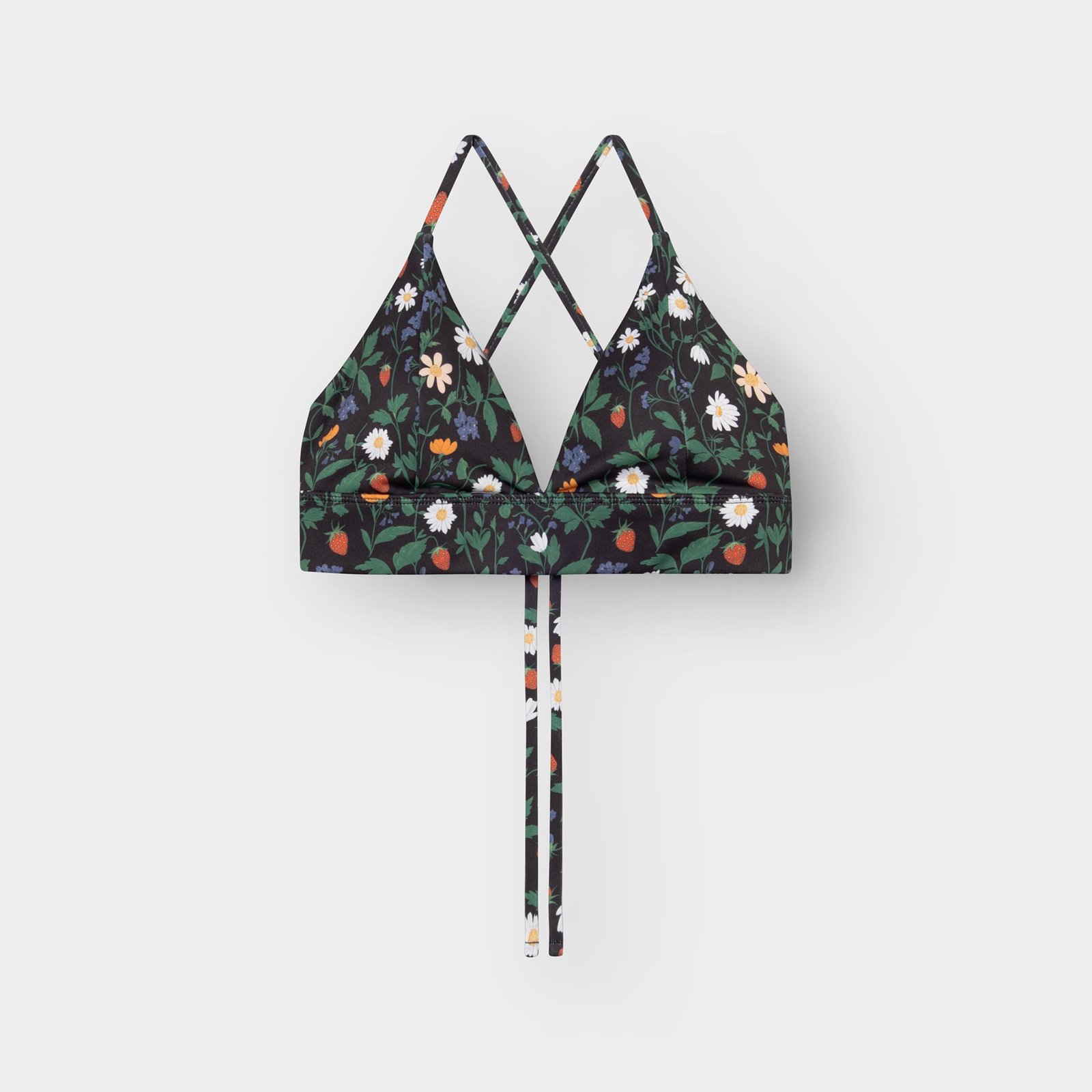 Bikini Top Alva Strawberry Field Black