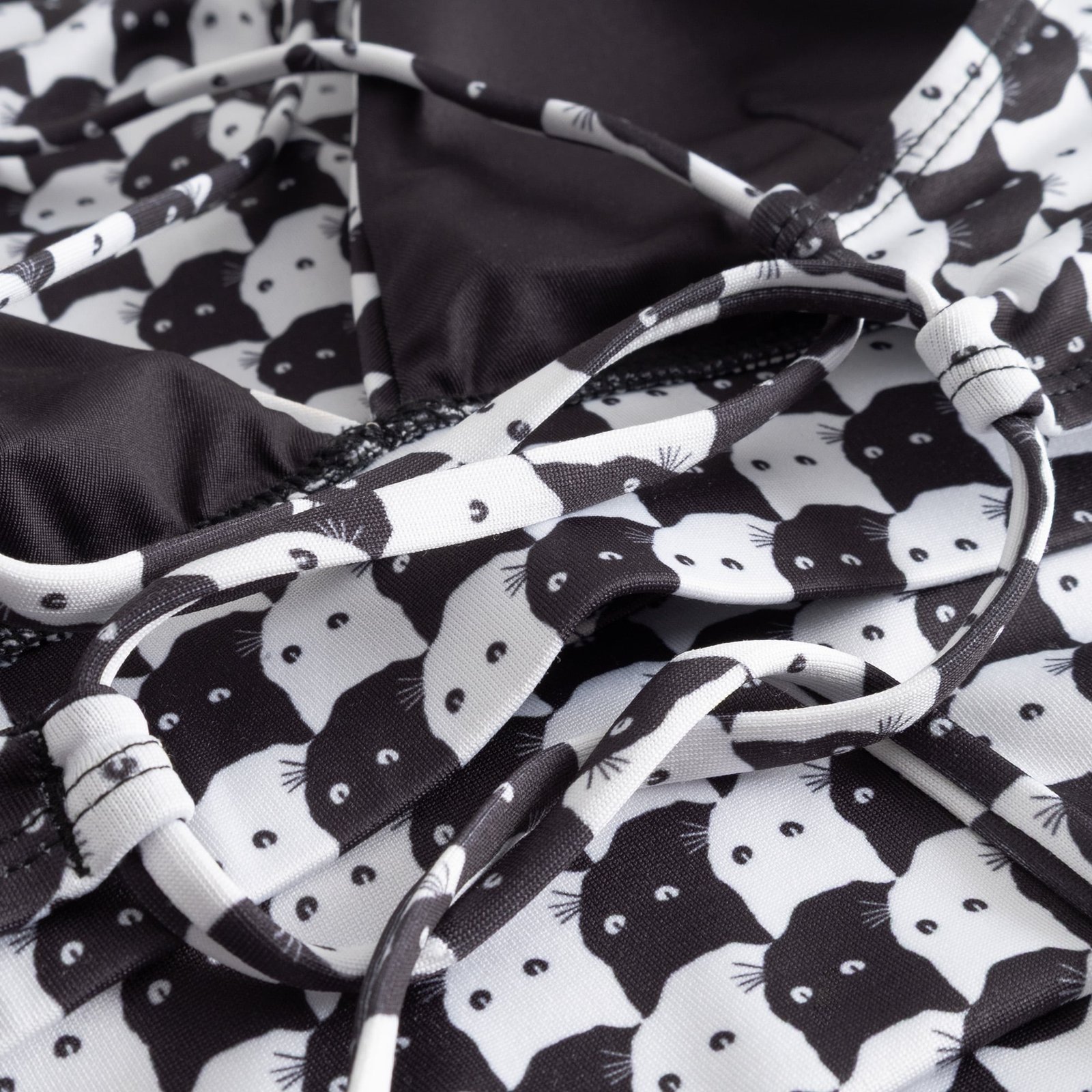 Bikini Top Alva Pepita Cats Black