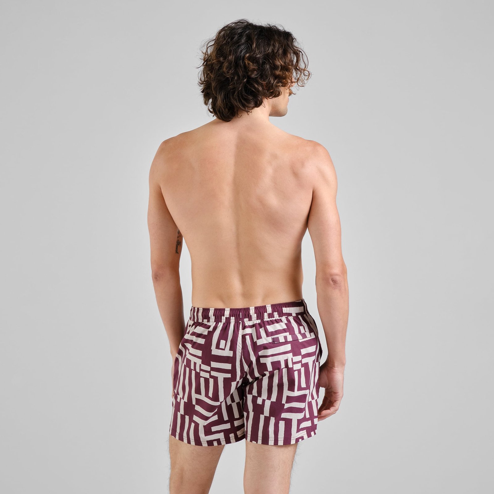 Swim Shorts Birka Lines & Sticks Fig Red