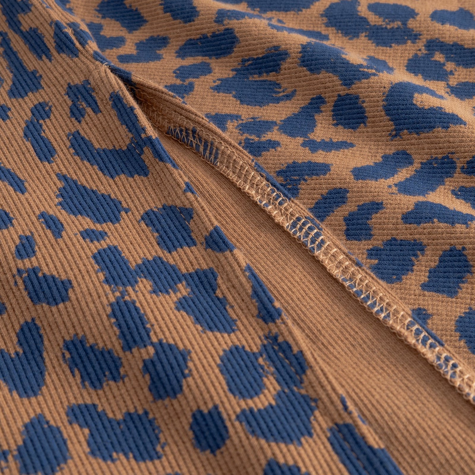 Rib Skirt Kvarnvik Leopard Light Brown