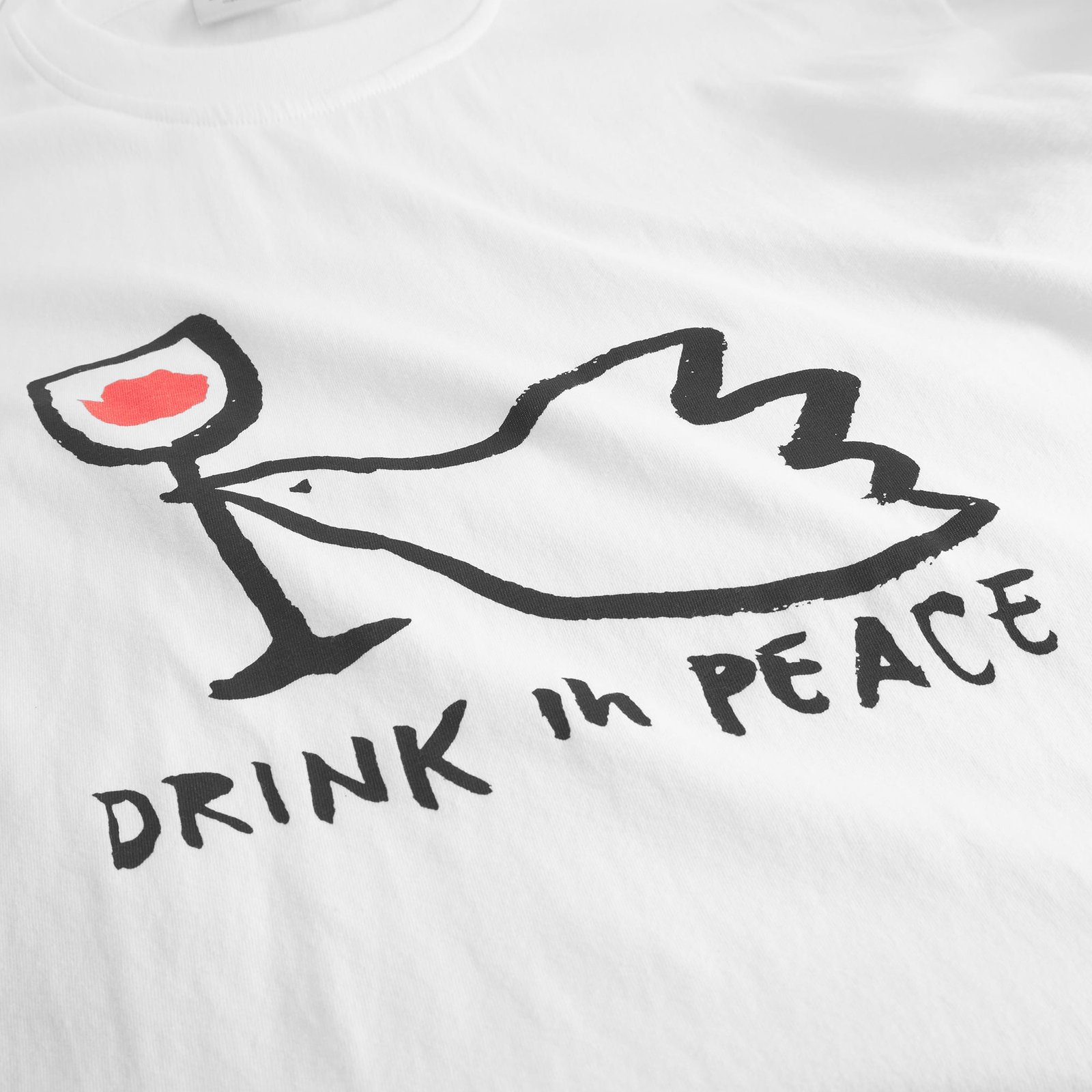 T-shirt Stockholm Drink in Peace White